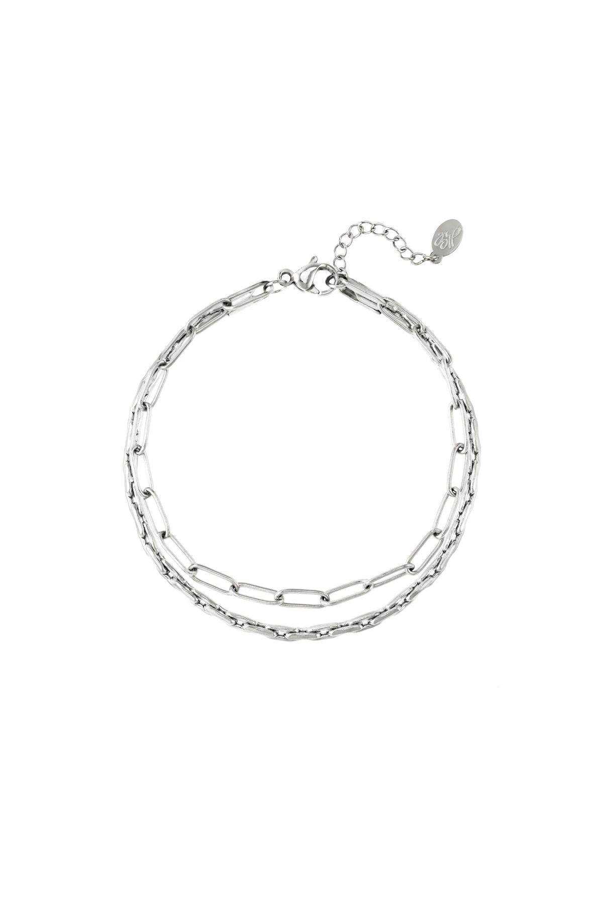 Double stainless steel bracelet Silver 