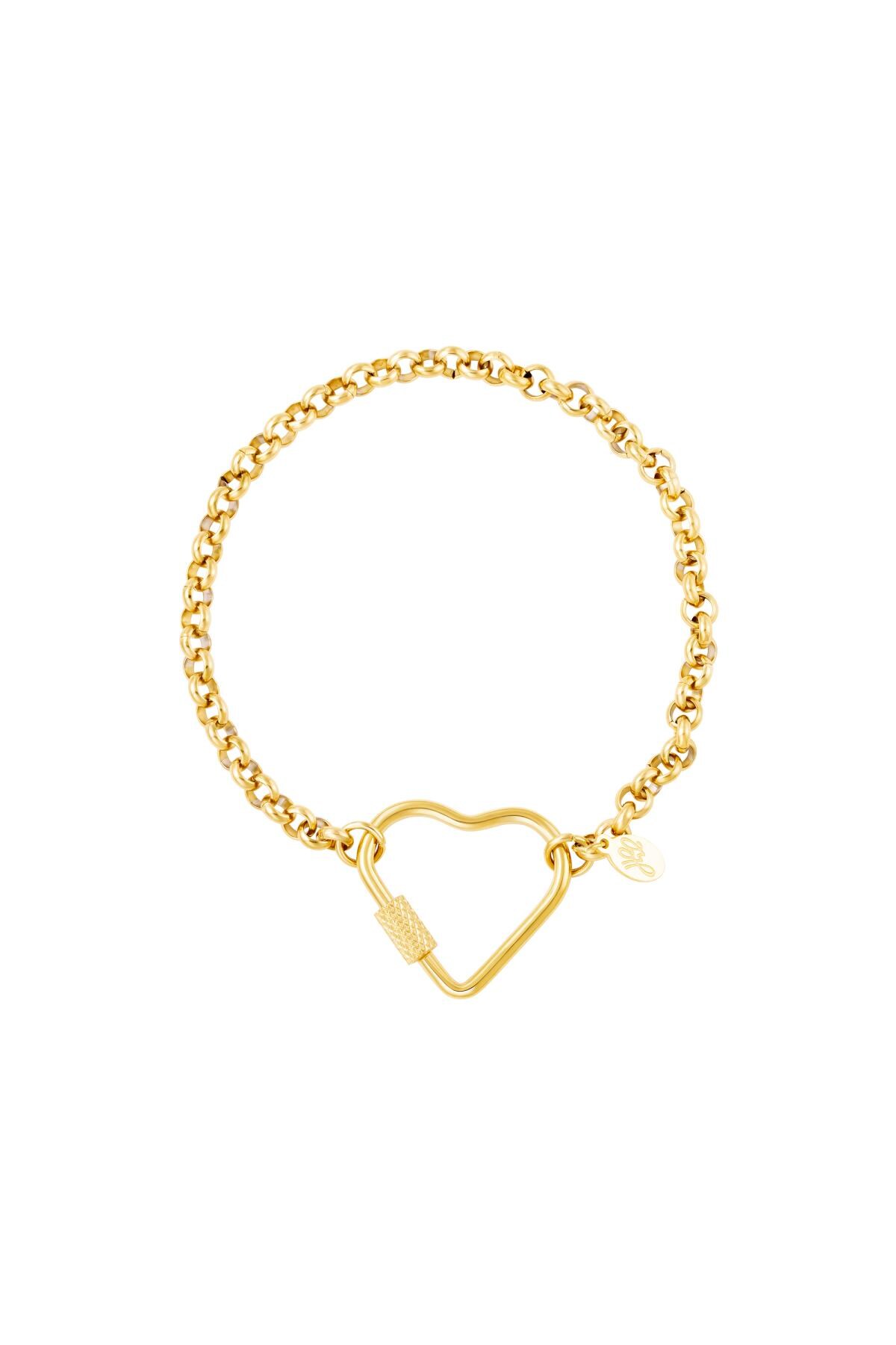 Stainless steel bracelet heart Gold h5 