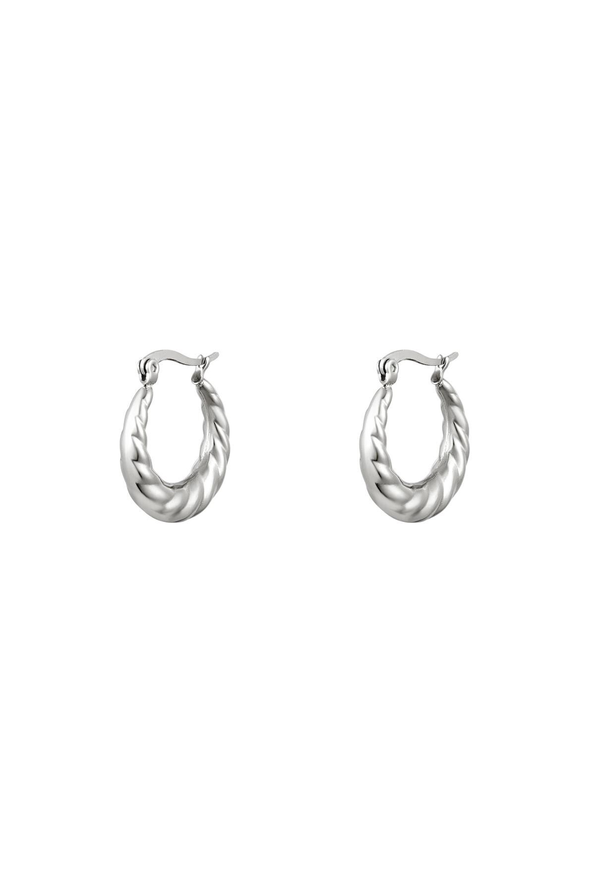 Earrings Baguette Silver Stainless Steel h5 