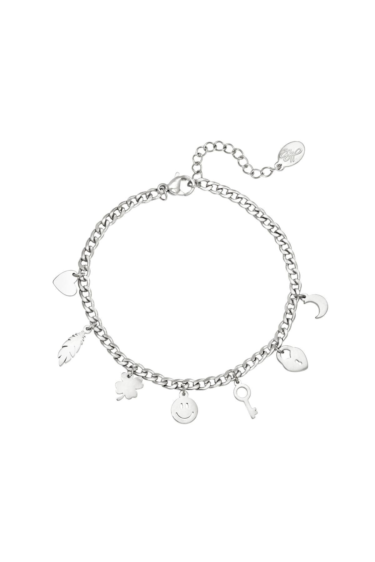 Stainless steel charm bracelet Silver 