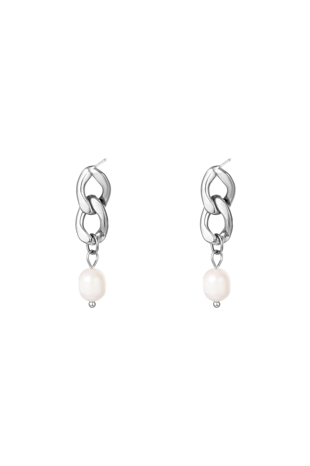 Earrings elegant pearl Silver Stainless Steel h5 