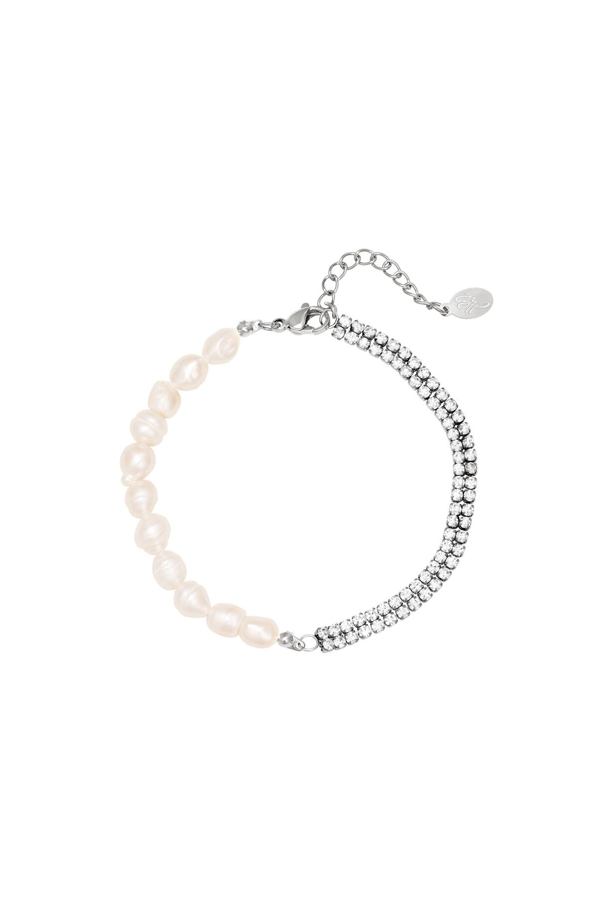 Stainless steel bracelet pearls Silver h5 