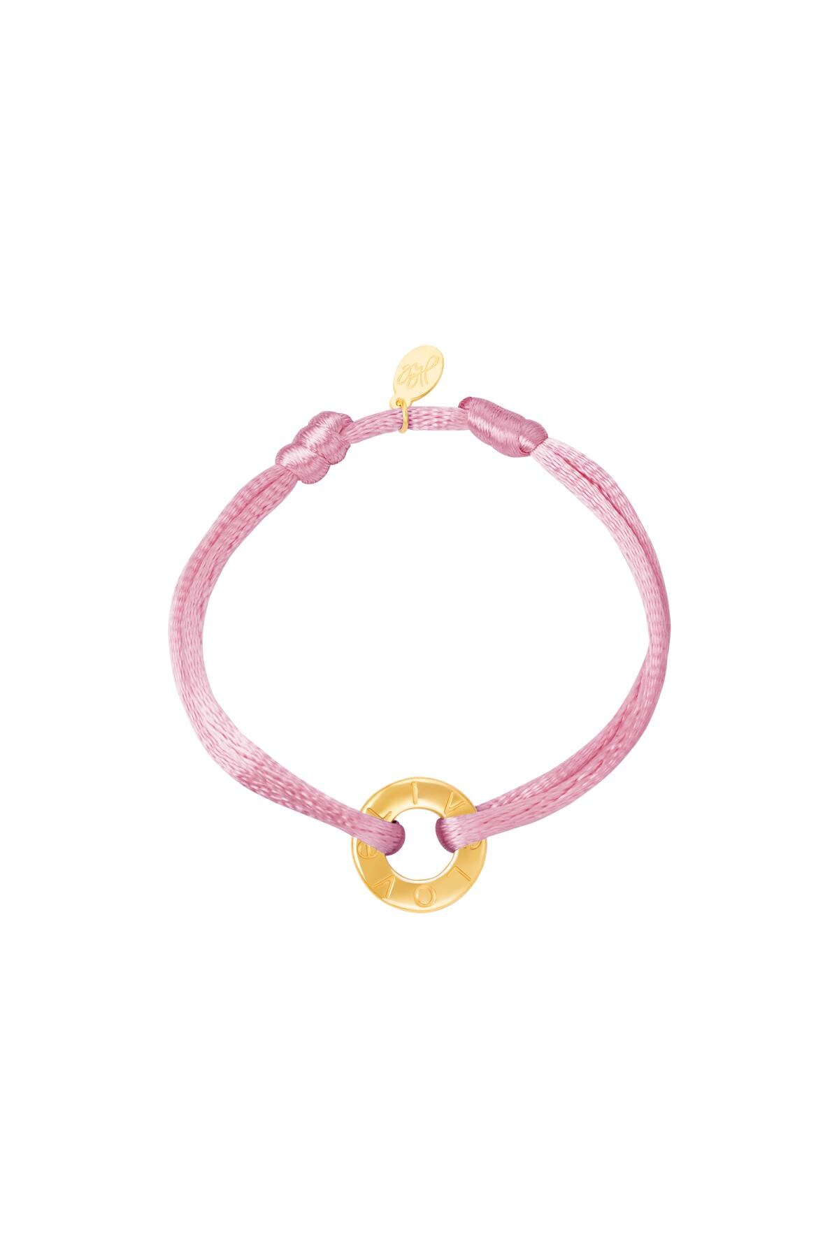 Bracelet color cord Pink Stainless Steel h5 