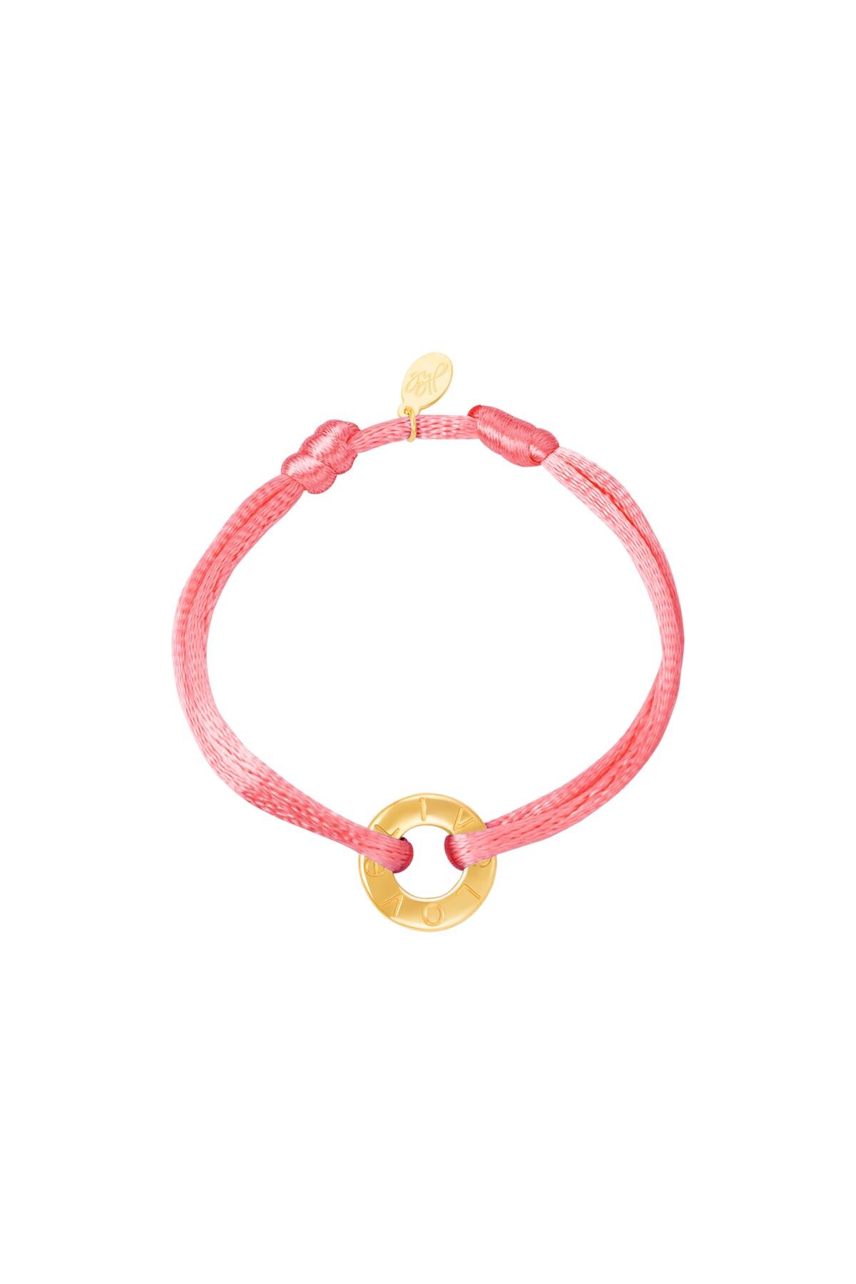 Bracelet color cord Rose Stainless Steel h5 