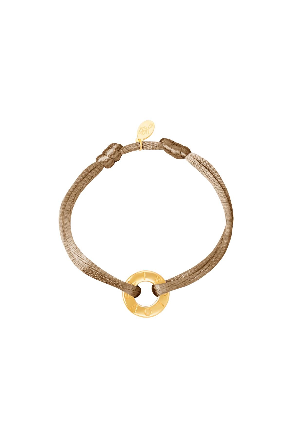 Bracelet color cord Beige Stainless Steel 