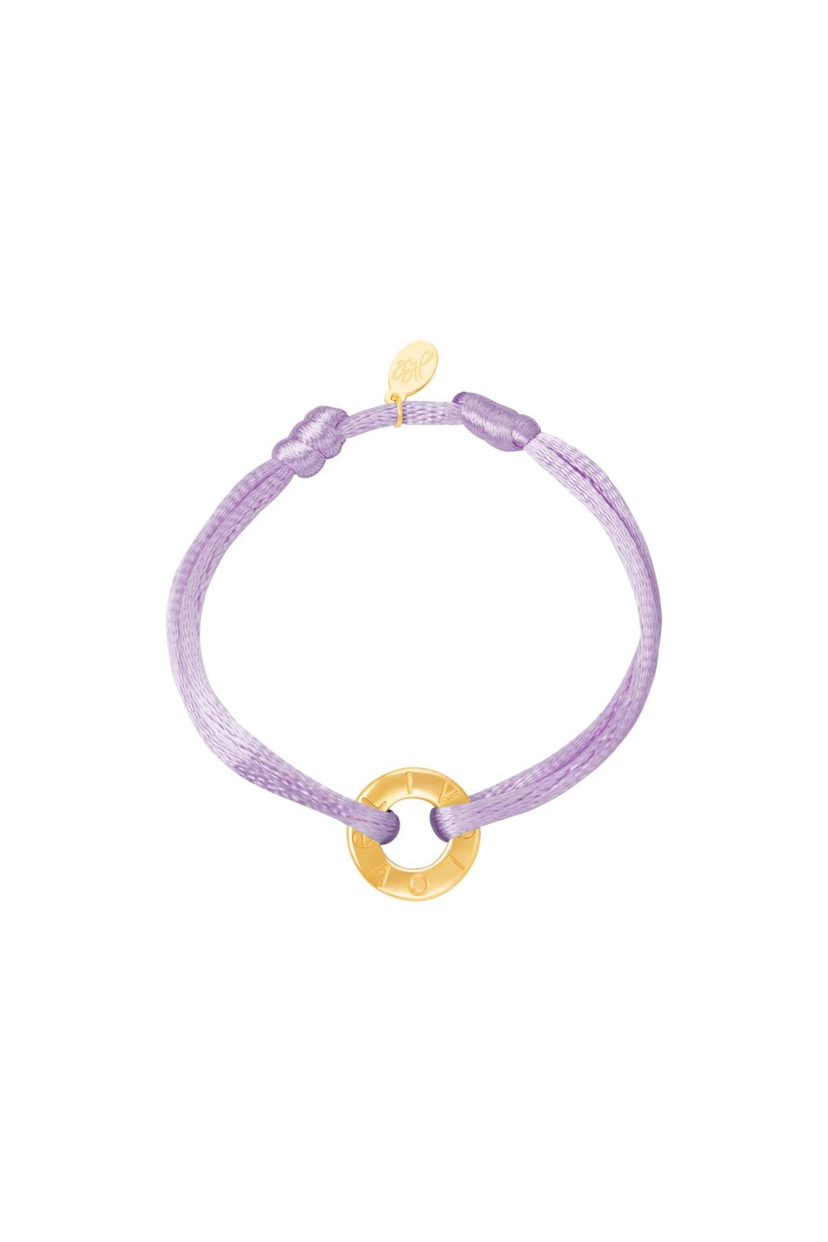 Bracelet color cord Purple Stainless Steel 