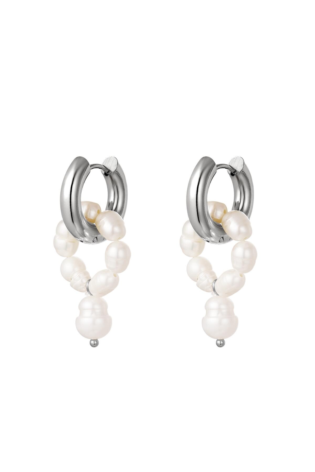 Stainless steel earrings pearls Silver 