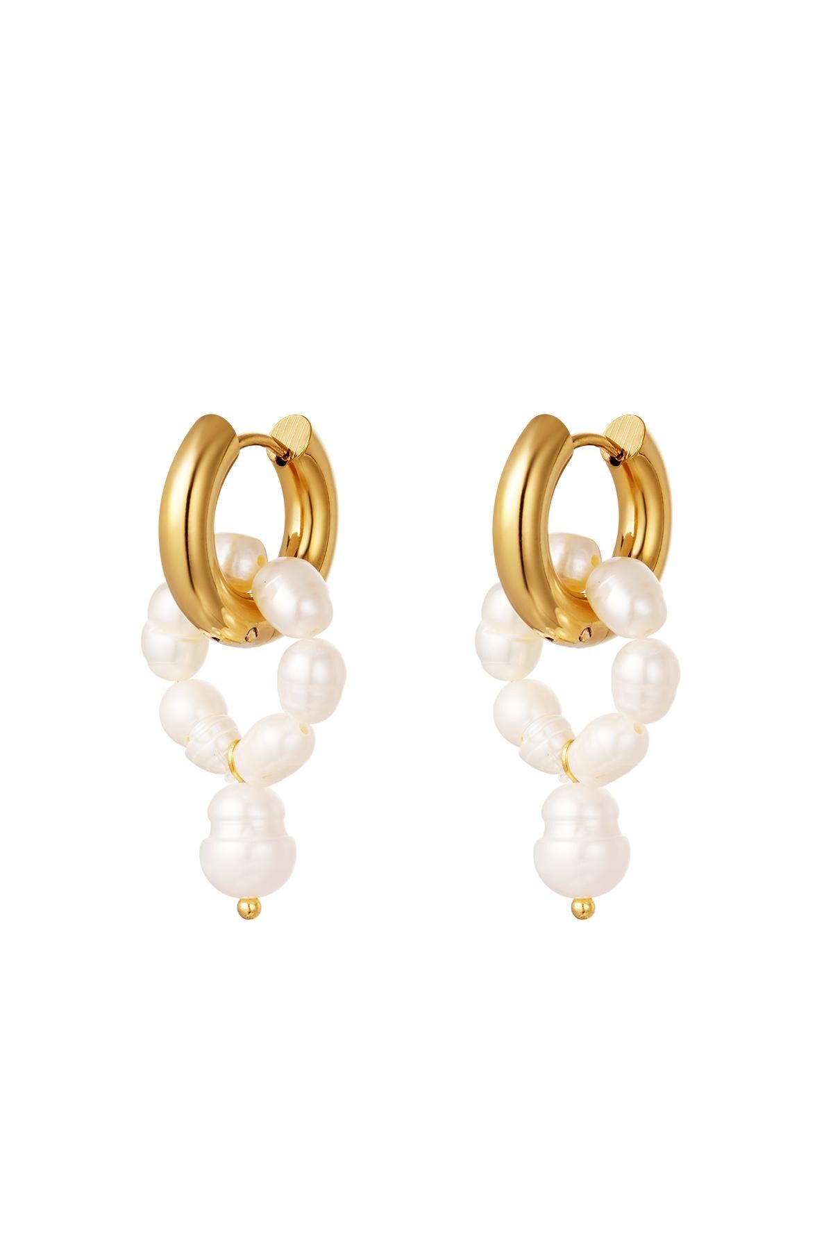 Stainless steel earrings pearls Gold 