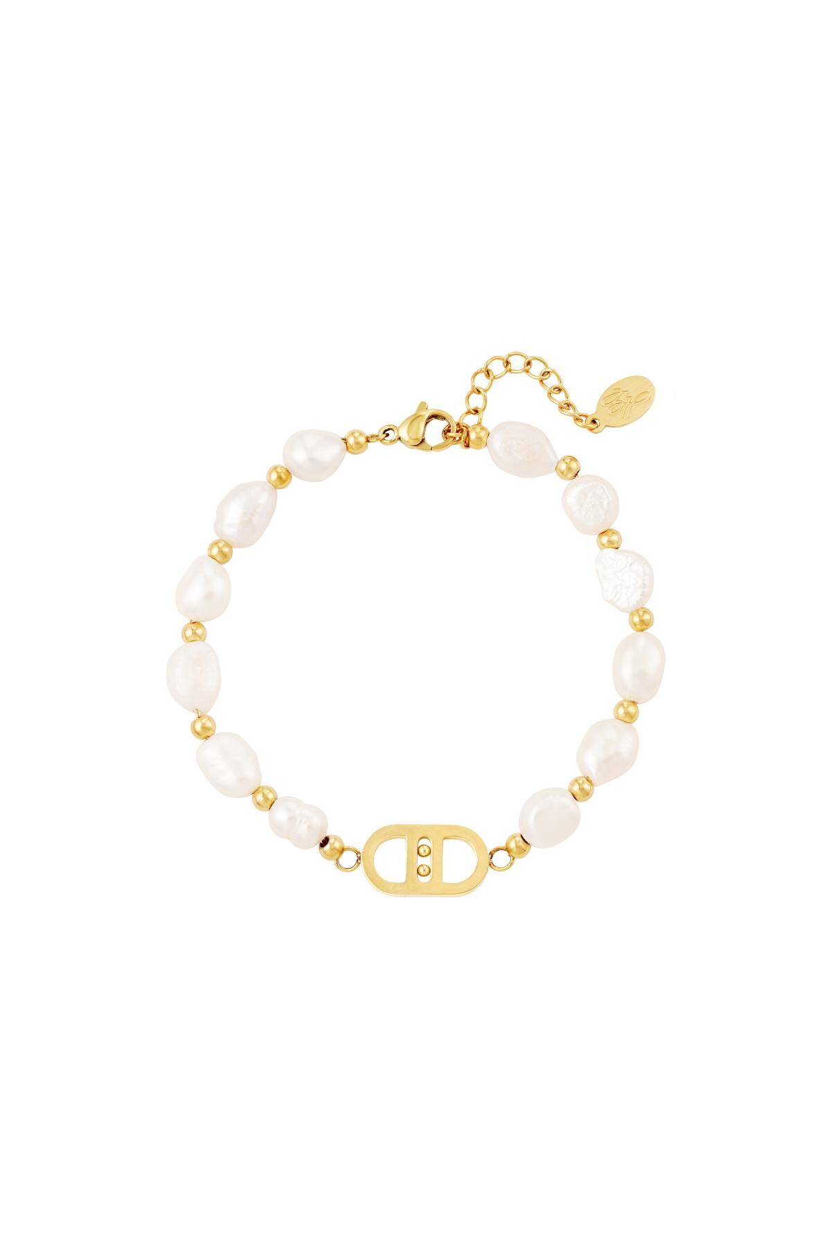 Good Life bracelet pearls Gold Stainless Steel 