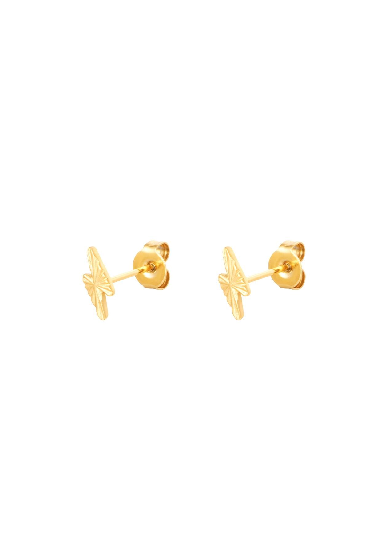 Stud Earrings Lightning Bolt Gold Stainless Steel h5 