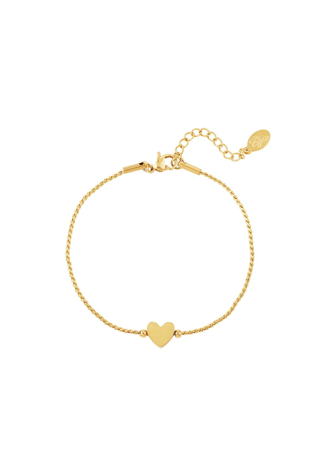 Stainless steel bracelet heart Gold h5 