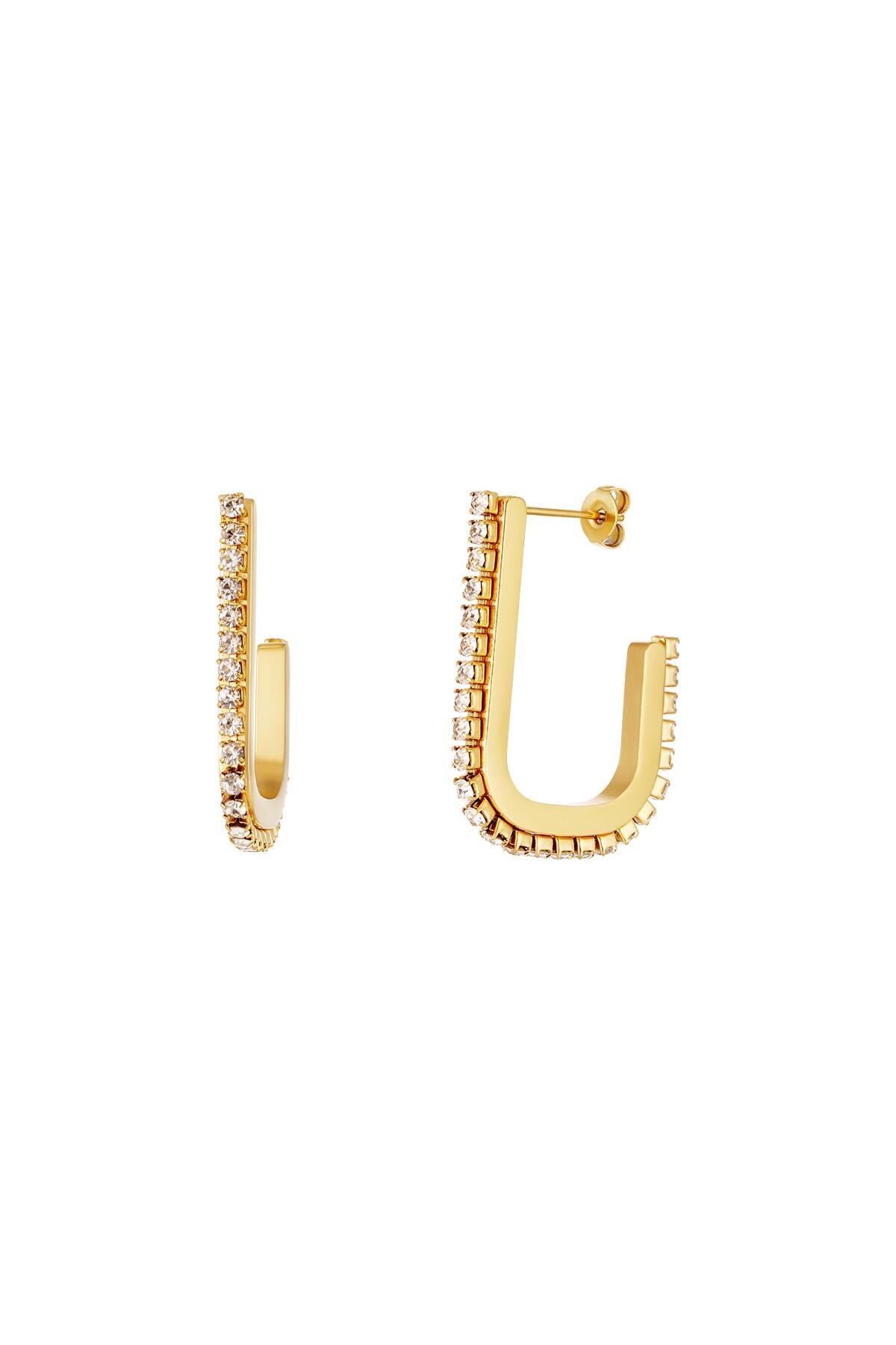 Earrings with zirconstones Gold Color Stainless Steel h5 