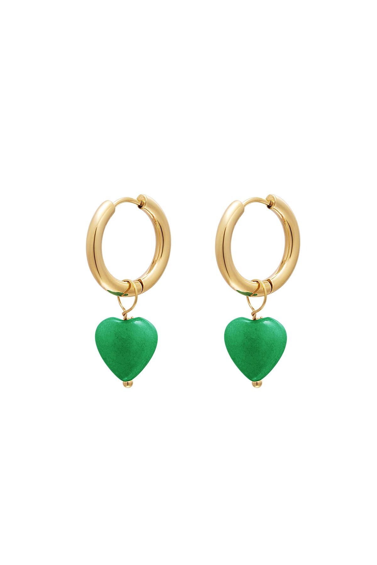 Heart earrings - #summergirls collection Green Stainless Steel 