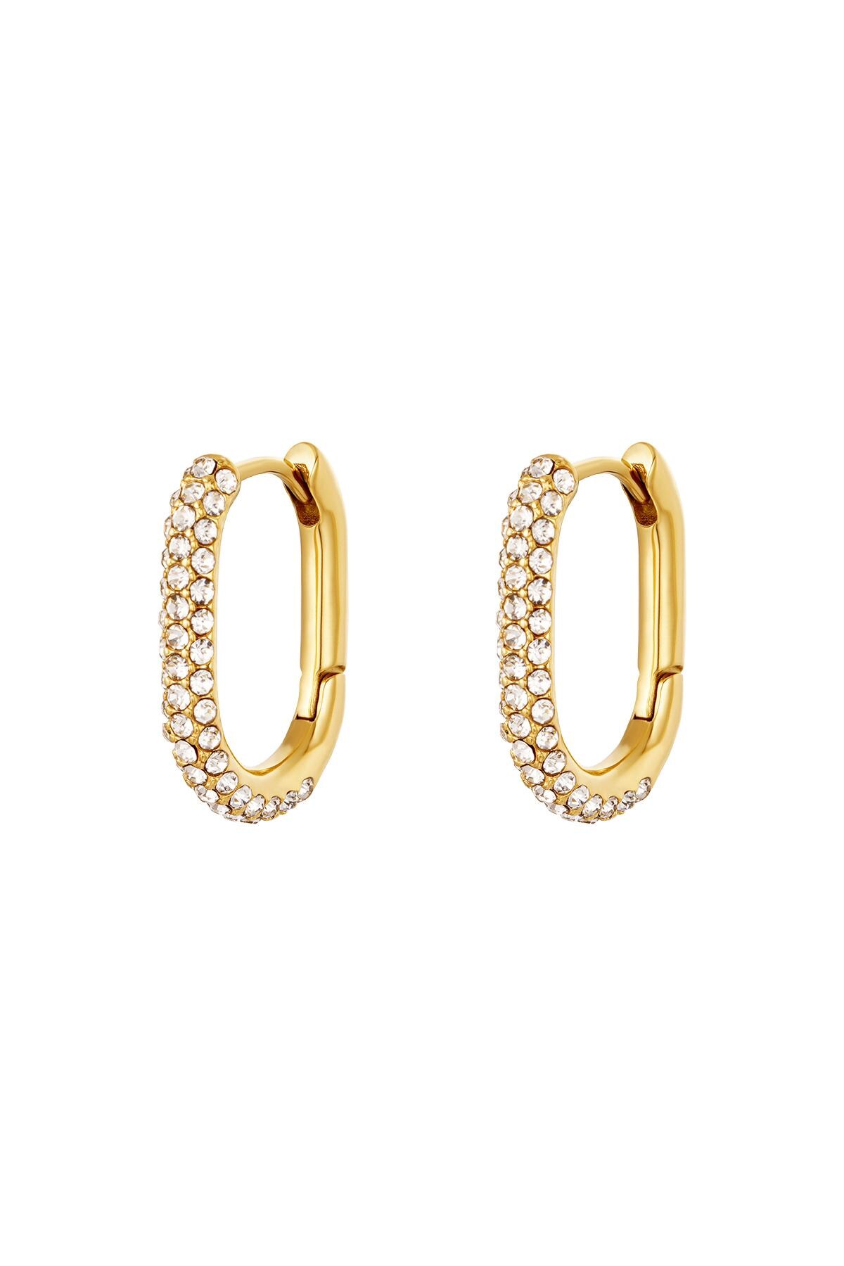 Earrings zircon Gold Stainless Steel h5 