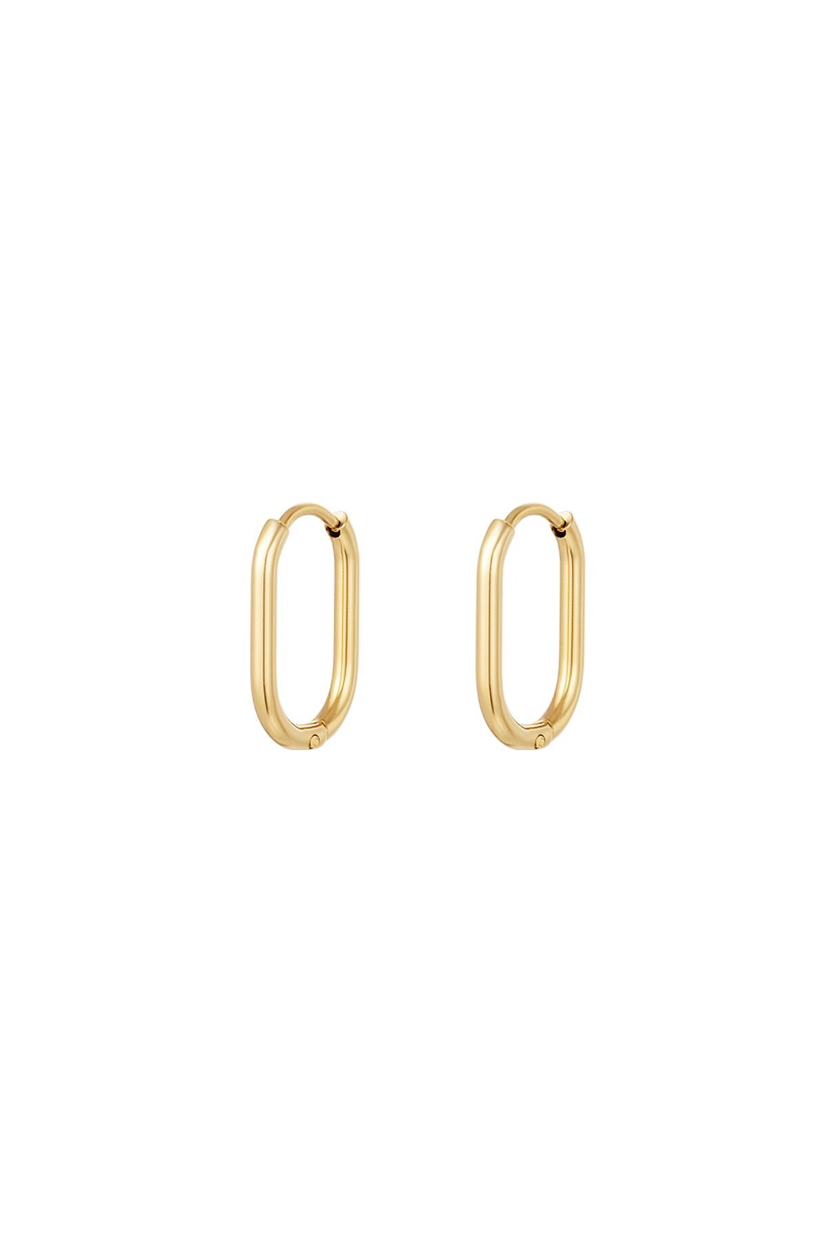 Oval hoops Gold Stainless Steel h5 