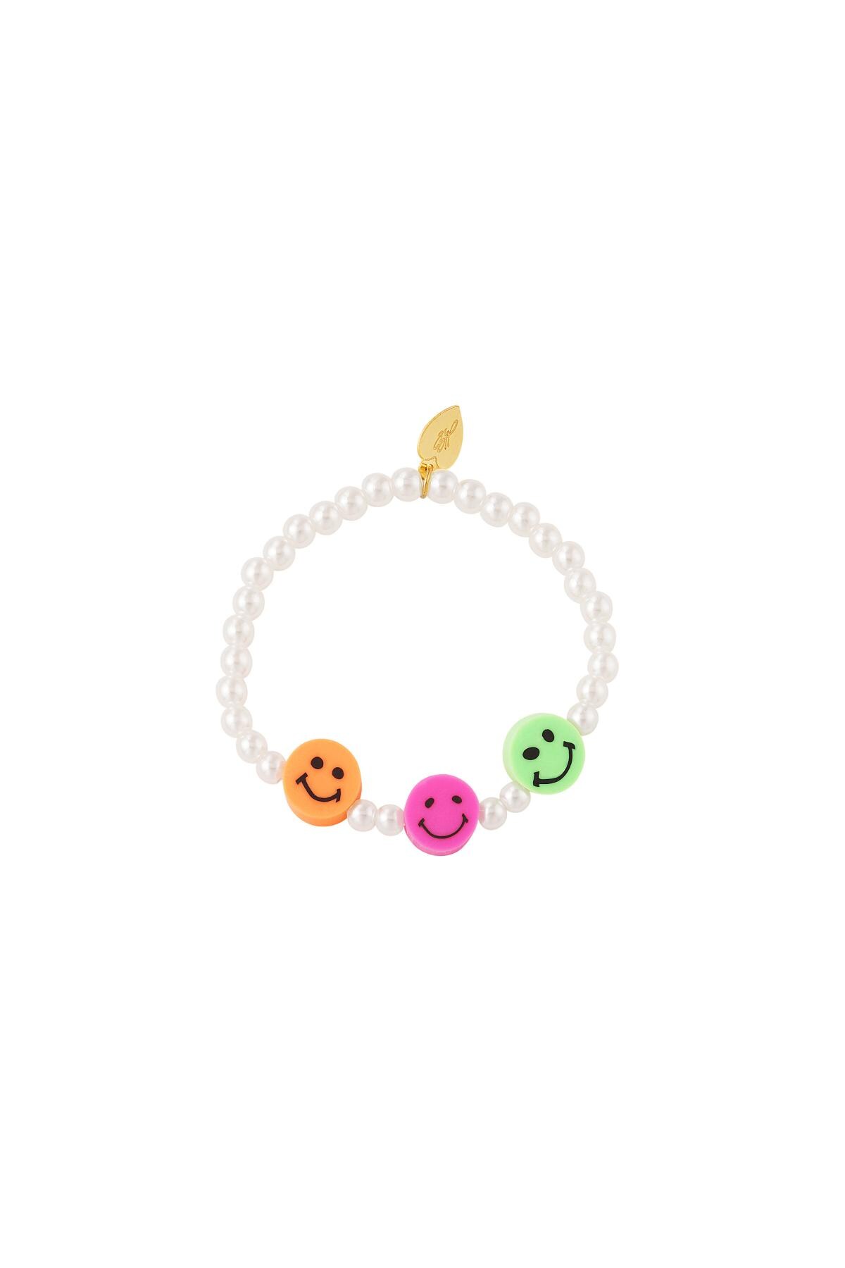 Kids - pearl smiley bracelet - Mother-Daughter collection Multi Pearls 