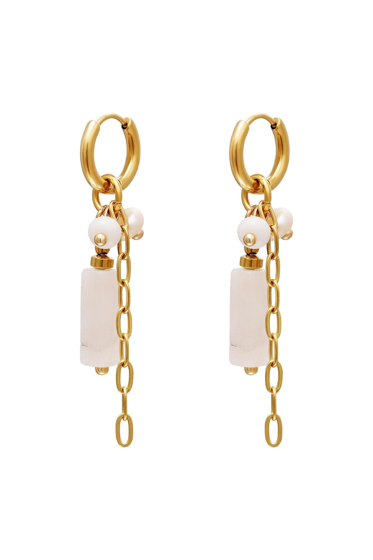 Coloured chain earrings White gold Stainless Steel h5 