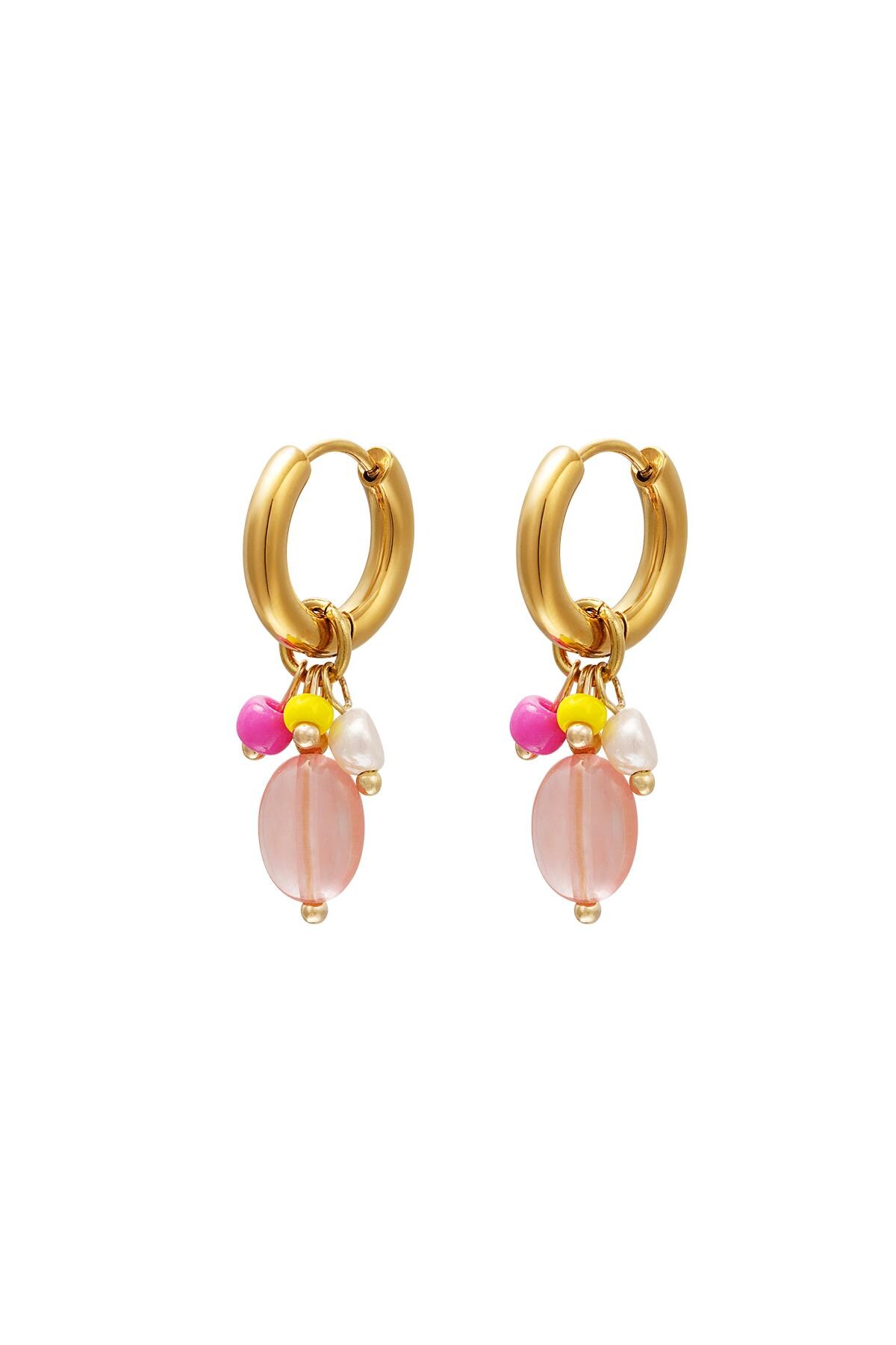 Dangling earrings Gold Stainless Steel 