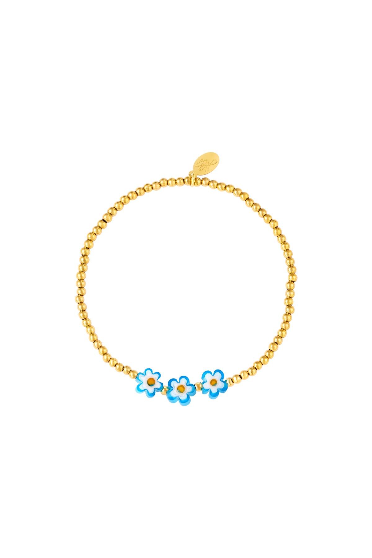 Blue daisy bracelet - #summergirls collection Gold Hematite 