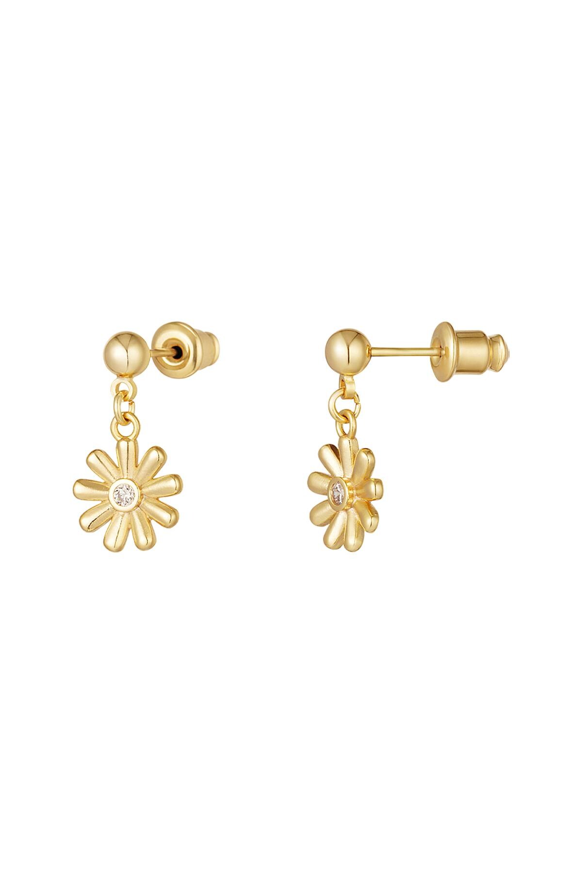 Earrings daisy - Sparkle collection Gold Copper h5 