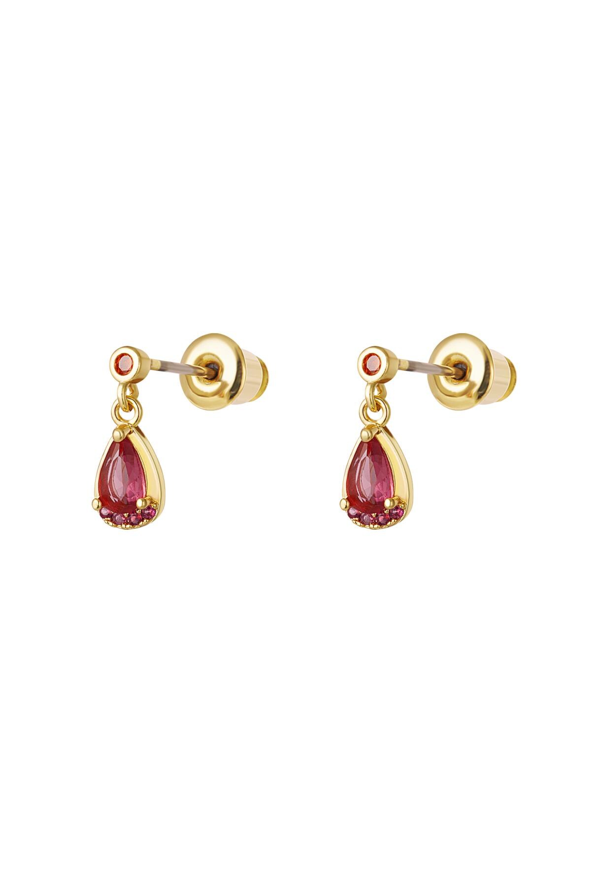 Drop earrings - Sparkle collection Fuchsia Copper 