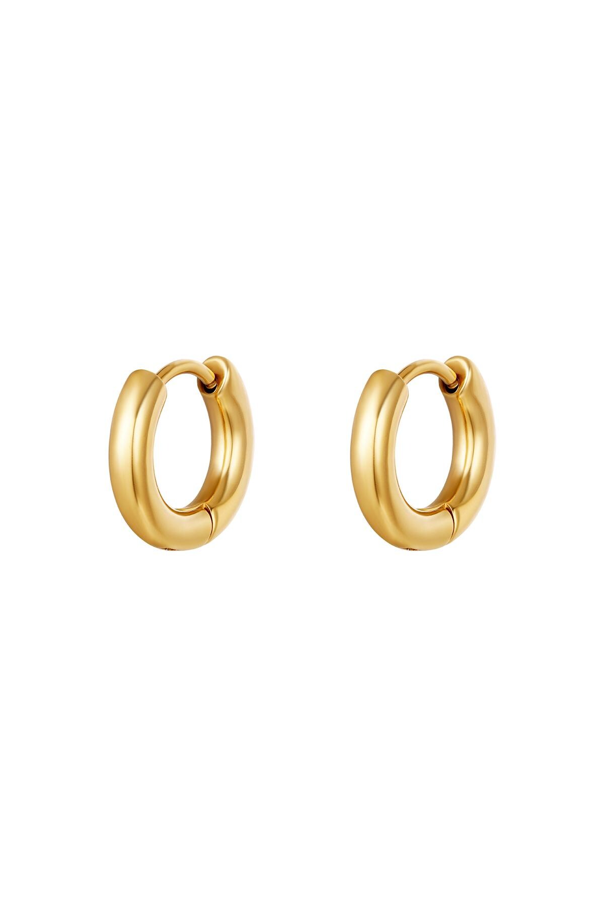 Basic creoles earrings - mini Gold Stainless Steel h5 