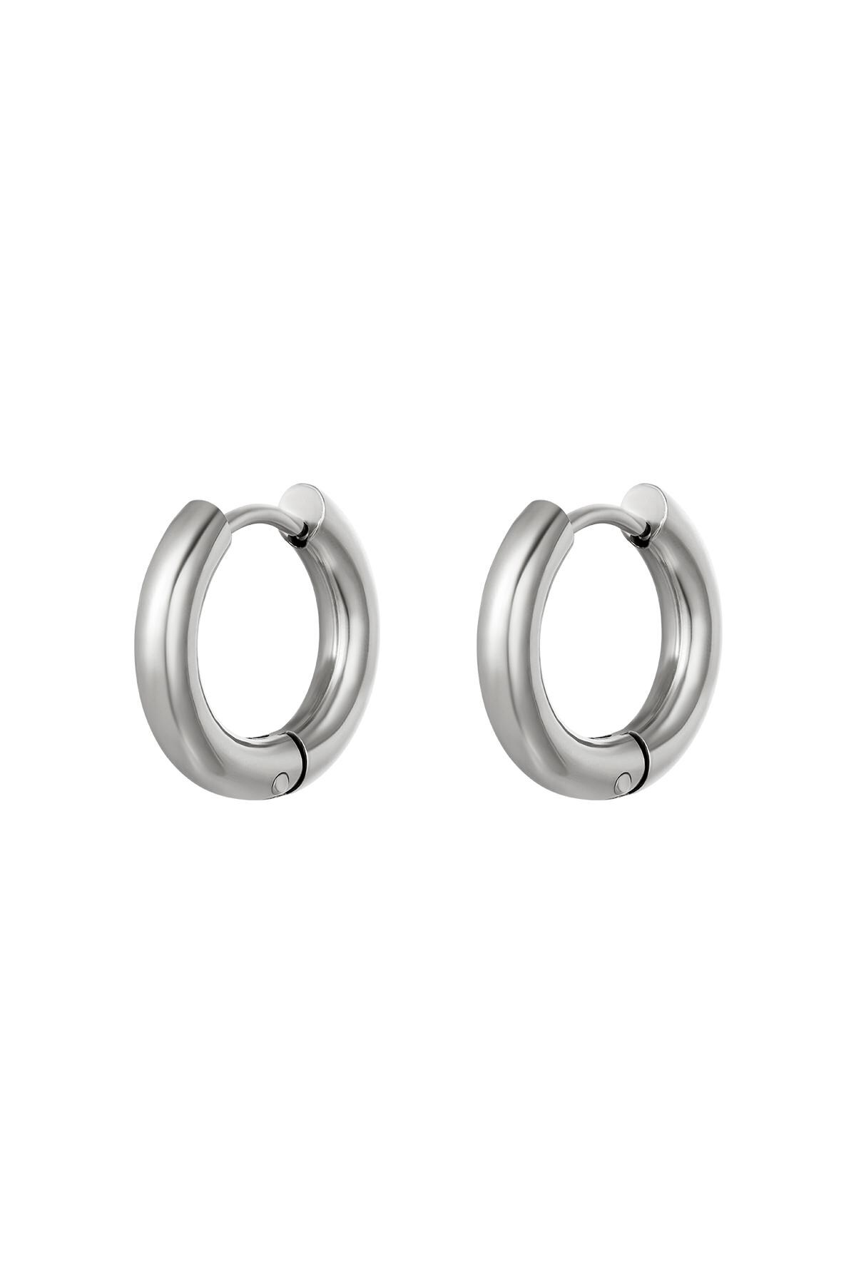 Basic creoles earrings - small Silver Stainless Steel 