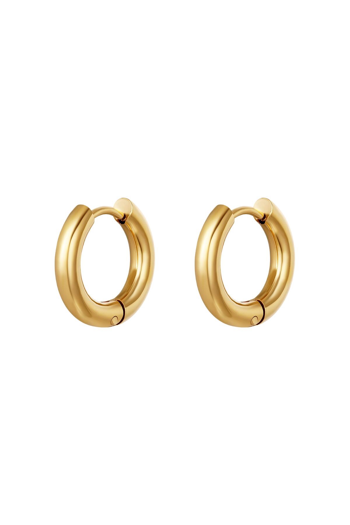 Basic creoles earrings - small Gold Stainless Steel 