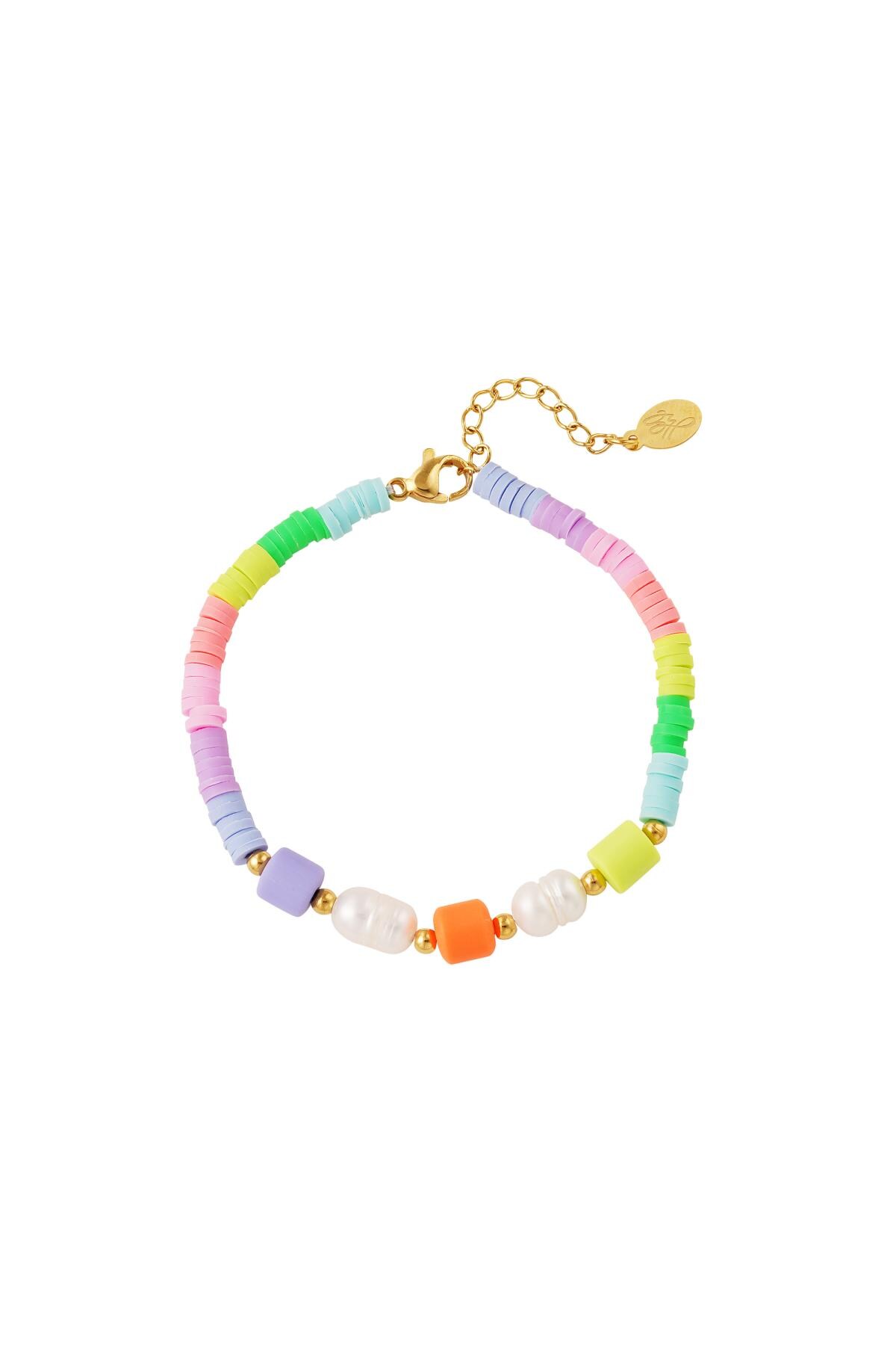 Colourful pearls bracelet - Rainbow collection Multi Stainless Steel 