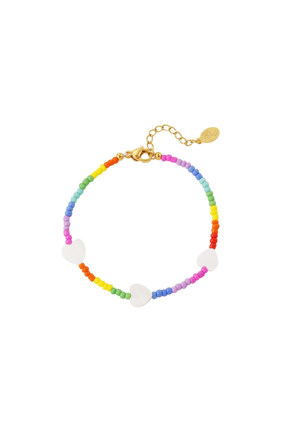 Love hearts bracelet - Rainbow collection Multi Stainless Steel h5 