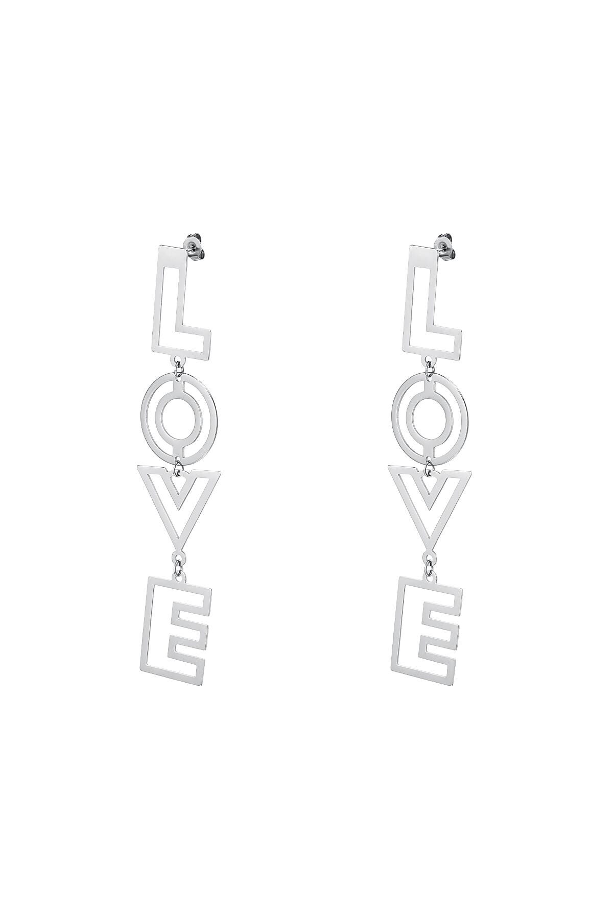 Love earrings Silver Stainless Steel h5 