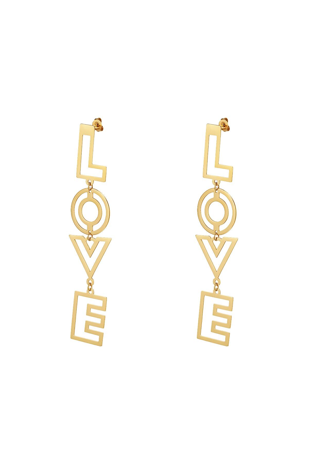 Love earrings Gold Stainless Steel h5 