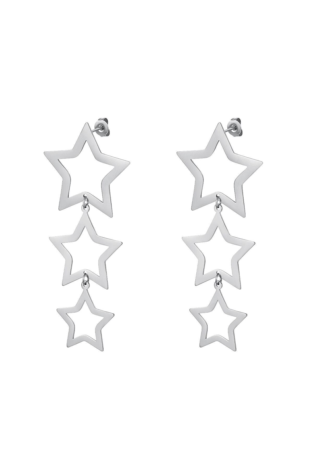 Stars earrings Silver Stainless Steel h5 