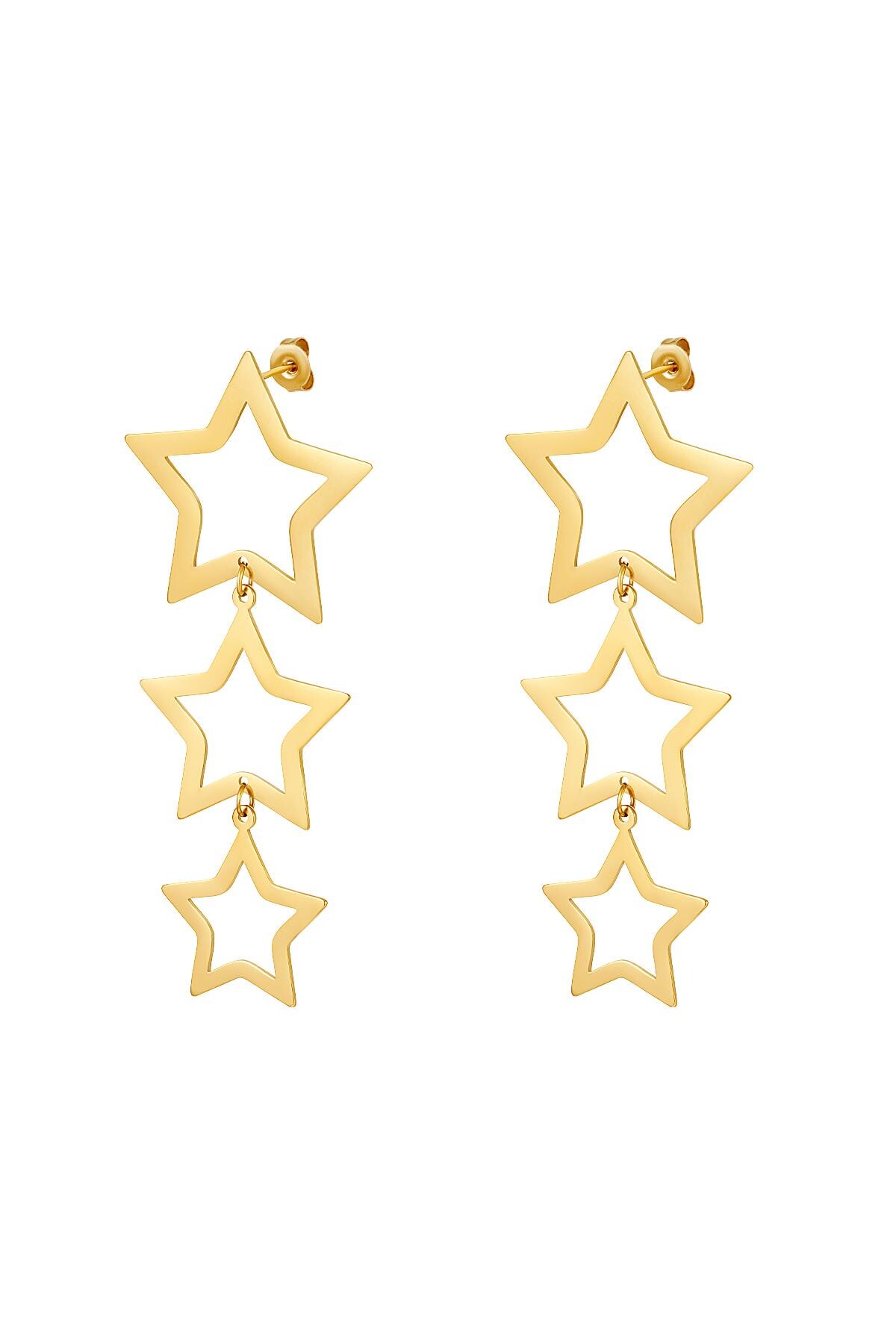 Stars earrings Gold Stainless Steel h5 