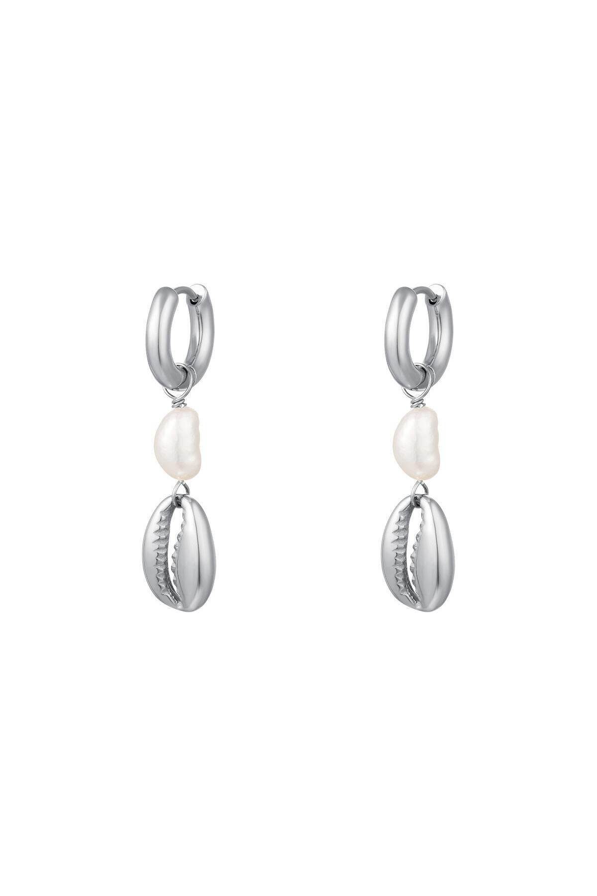 Pearl earrings - Beach collection Silver Stainless Steel h5 