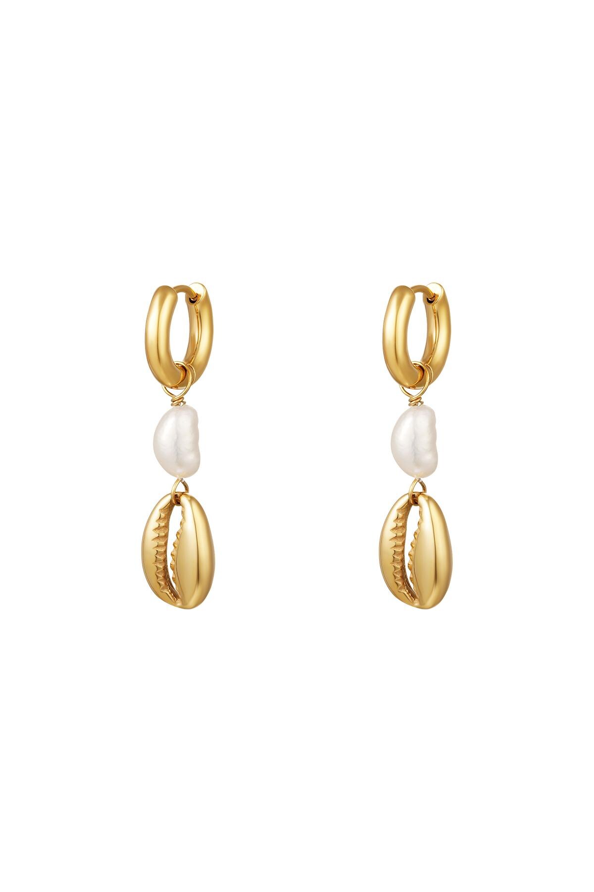 Pearl earrings - Beach collection Gold Stainless Steel 