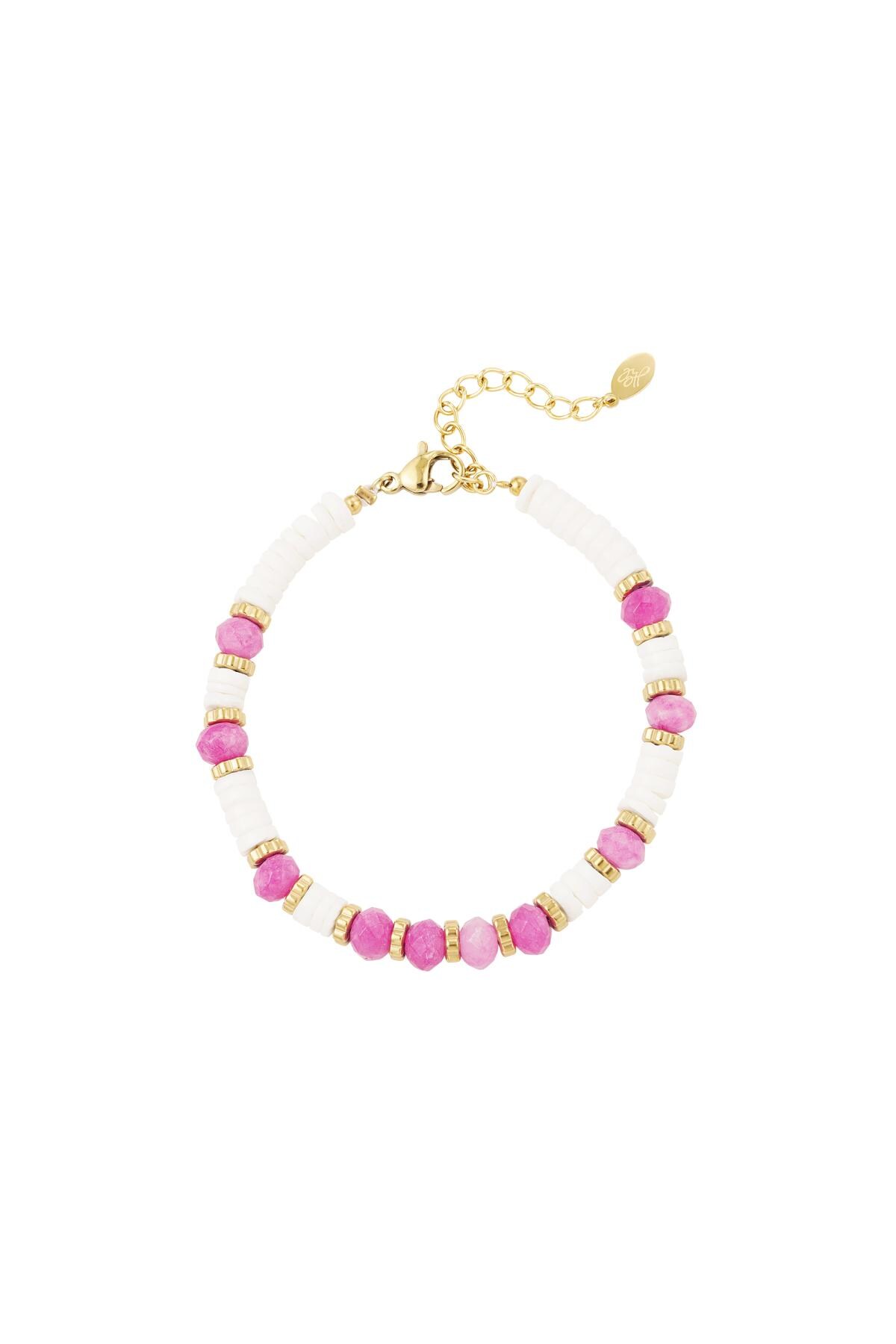 Beaded bracelet - Beach collection Fuchsia Stone h5 