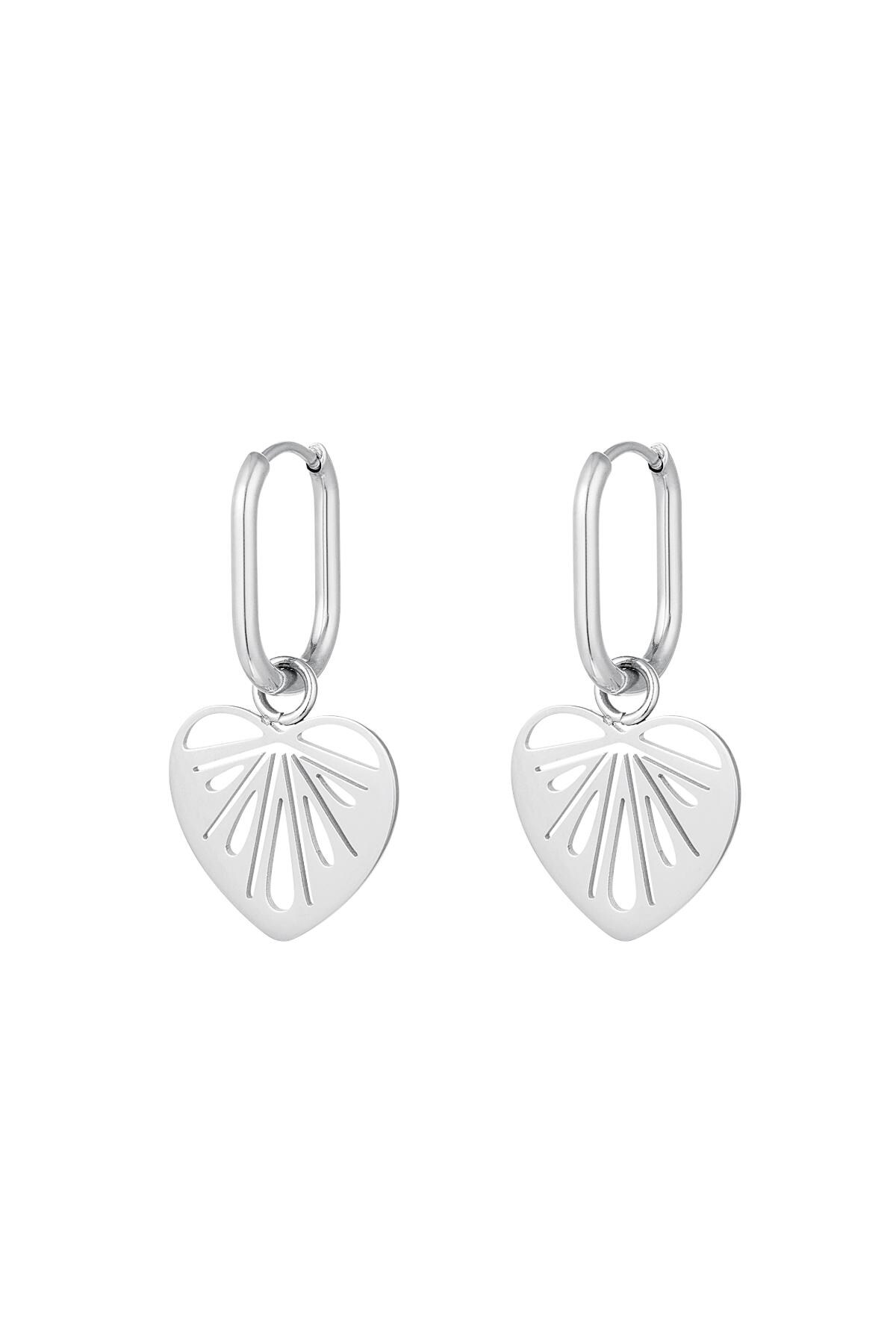 Cut out hearts earrings Silver Stainless Steel 