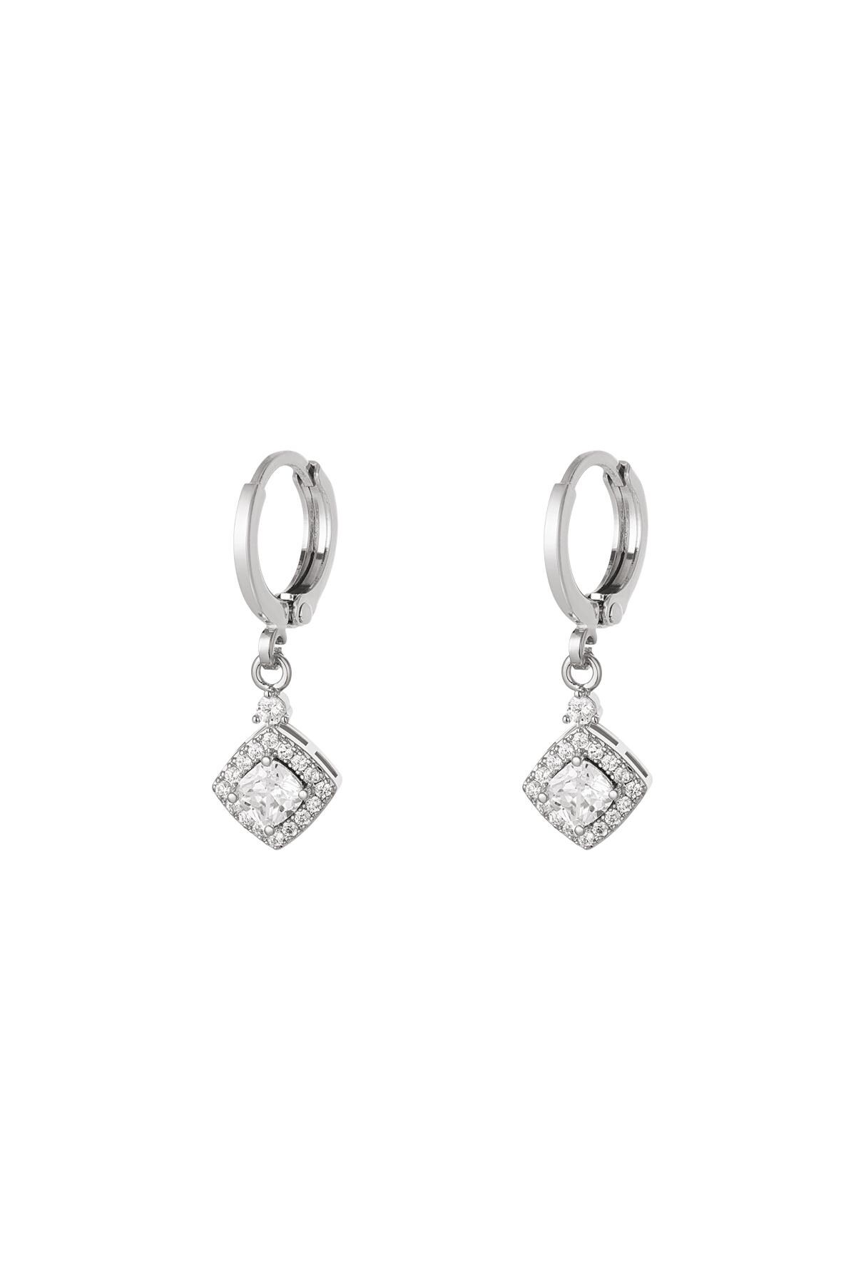 Earrings with zirconia pendant - Sparkle Collection Silver Copper 