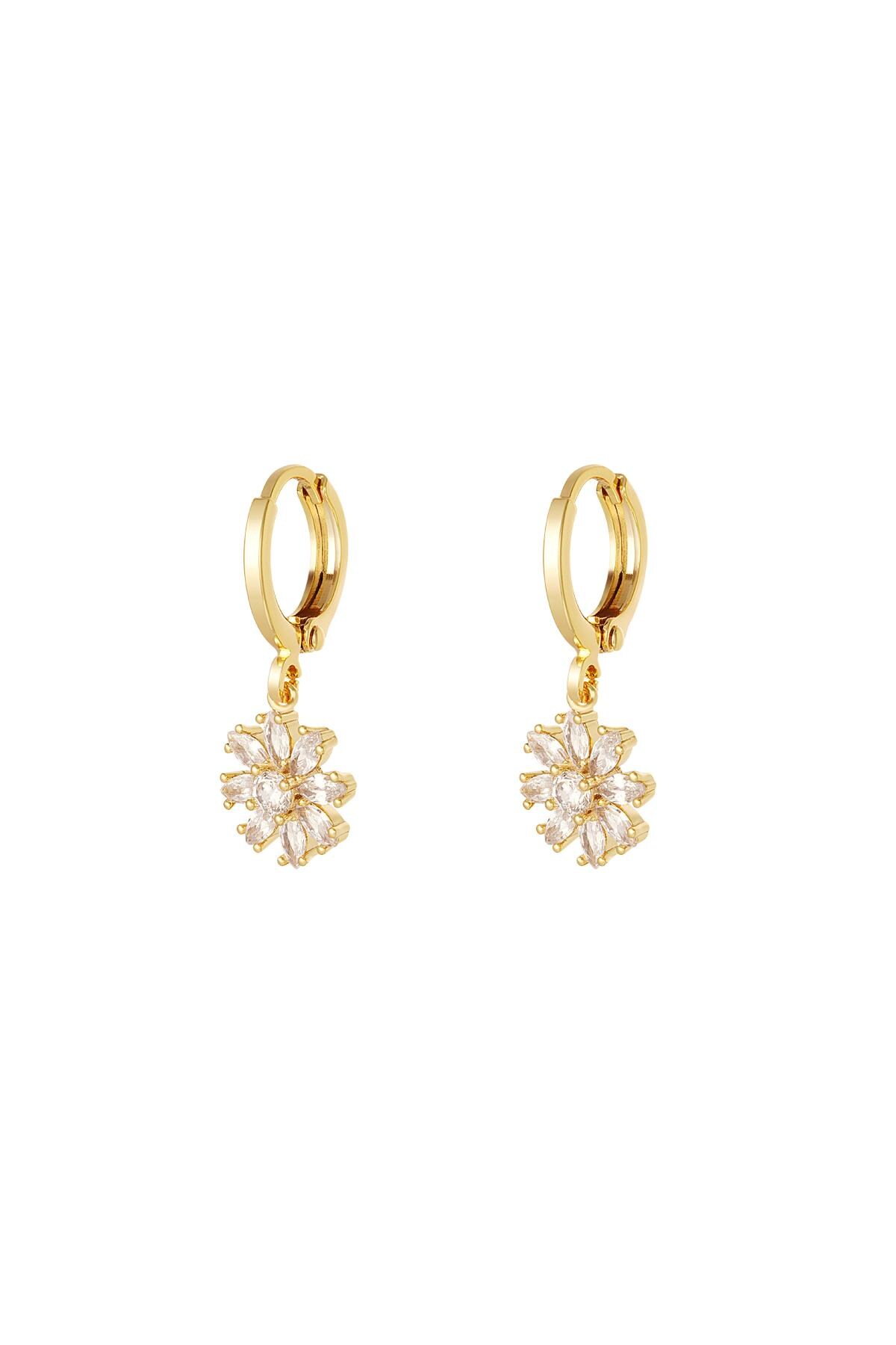 Earrings flower - Sparkle collection Gold Copper h5 