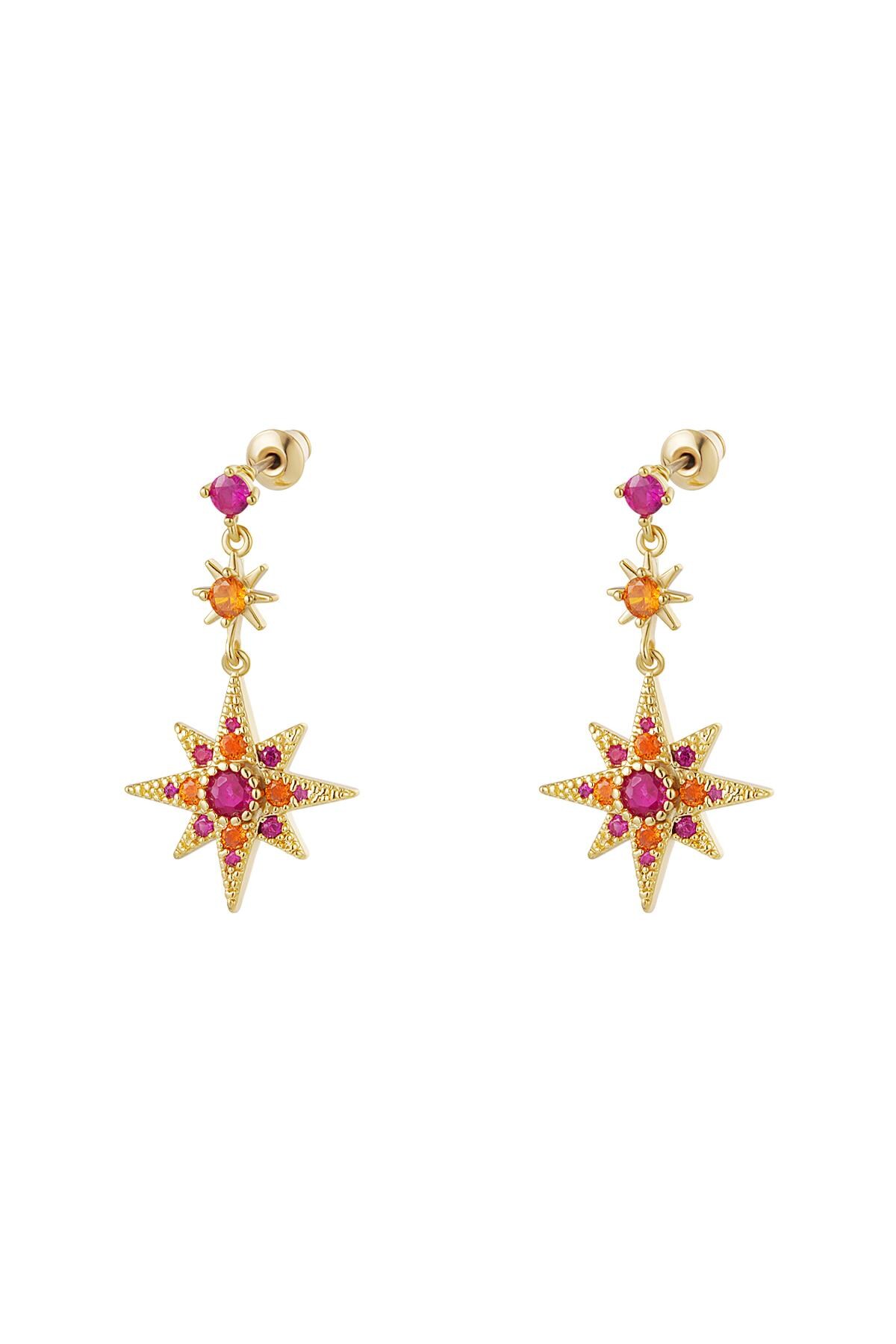 Earrings stars - Sparkle collection Pink & Gold Copper h5 