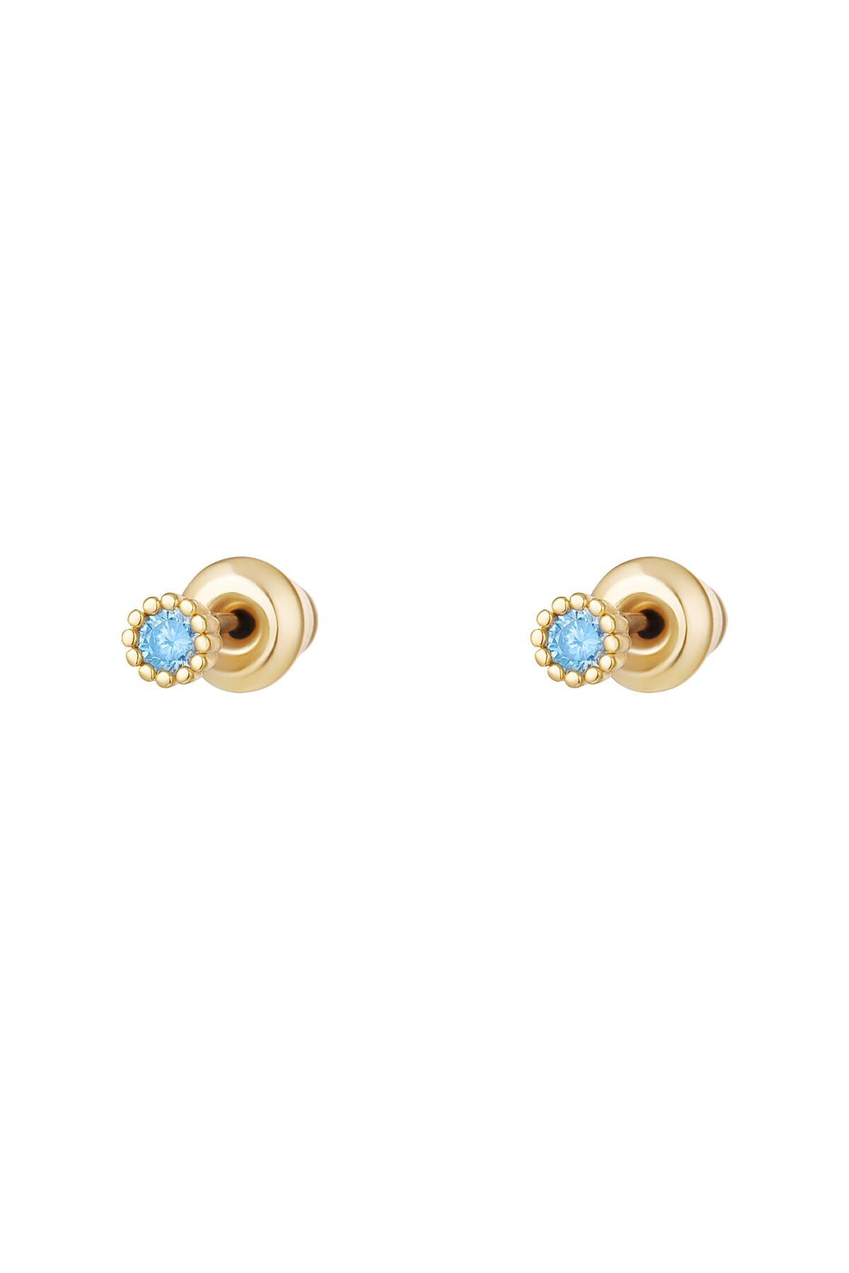 Ear Studs Zircon - Sparkle Collection Blue & Gold Copper h5 