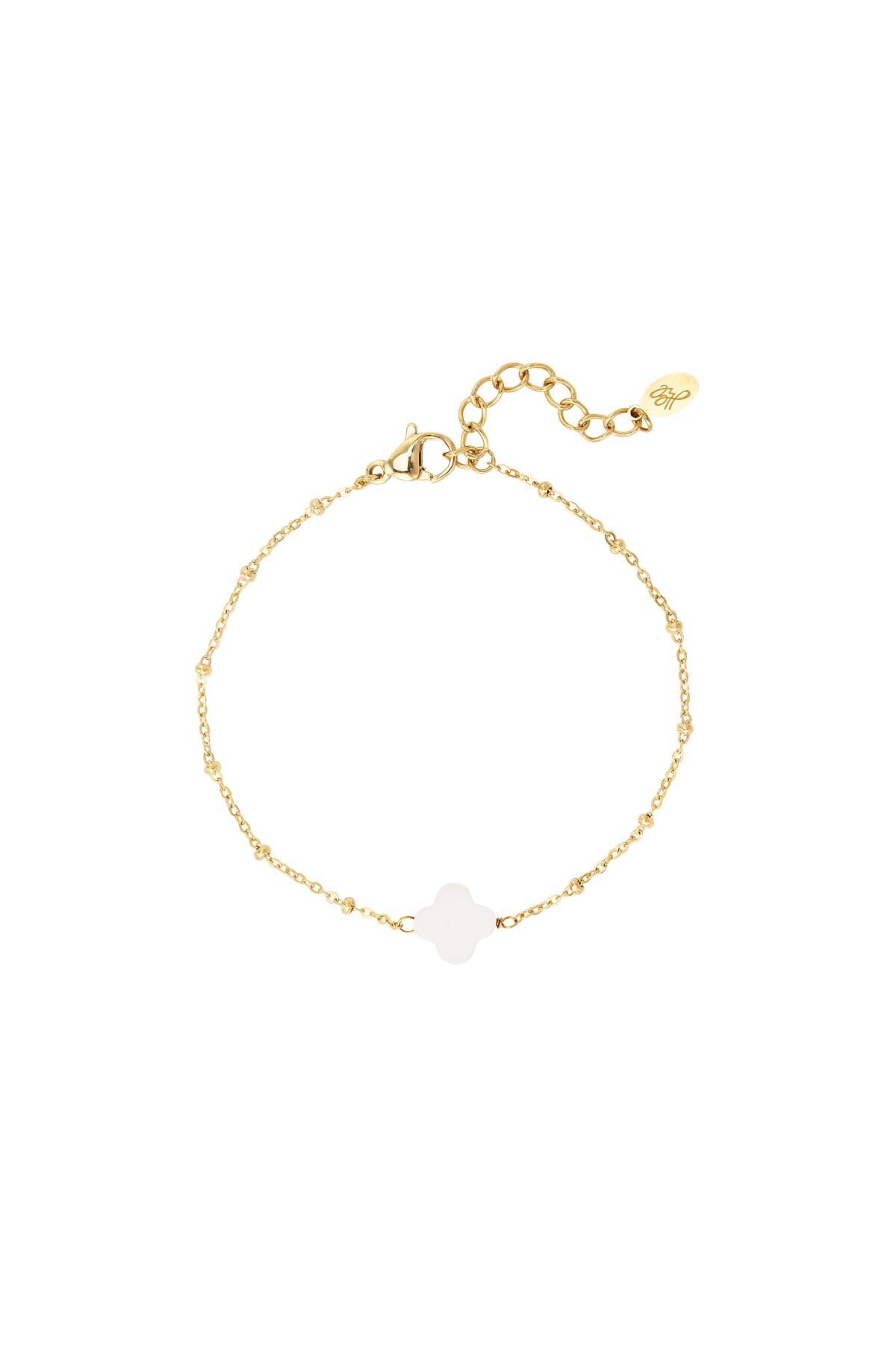 Bracelet seashell clover Gold Stainless Steel 