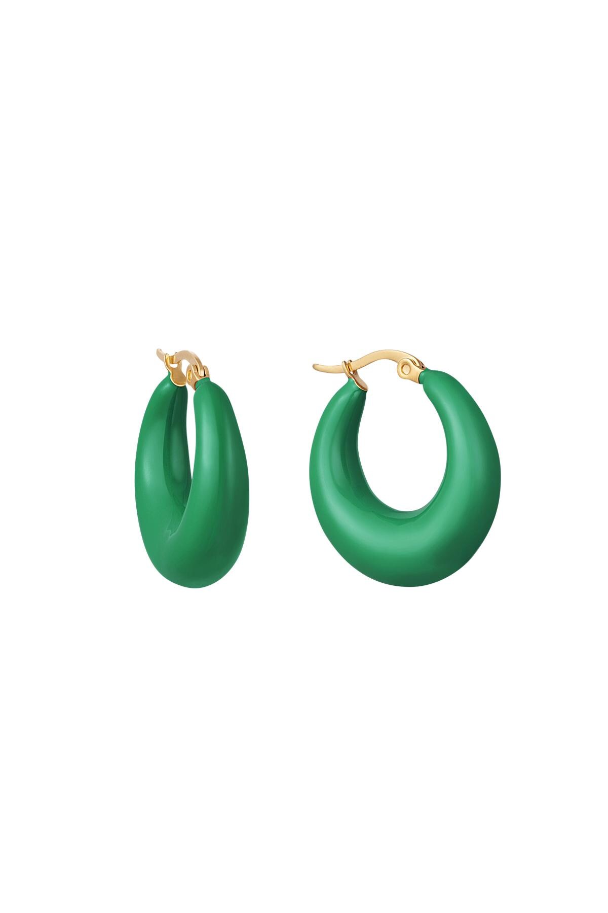 Hoops colorful peacock green Stainless Steel h5 