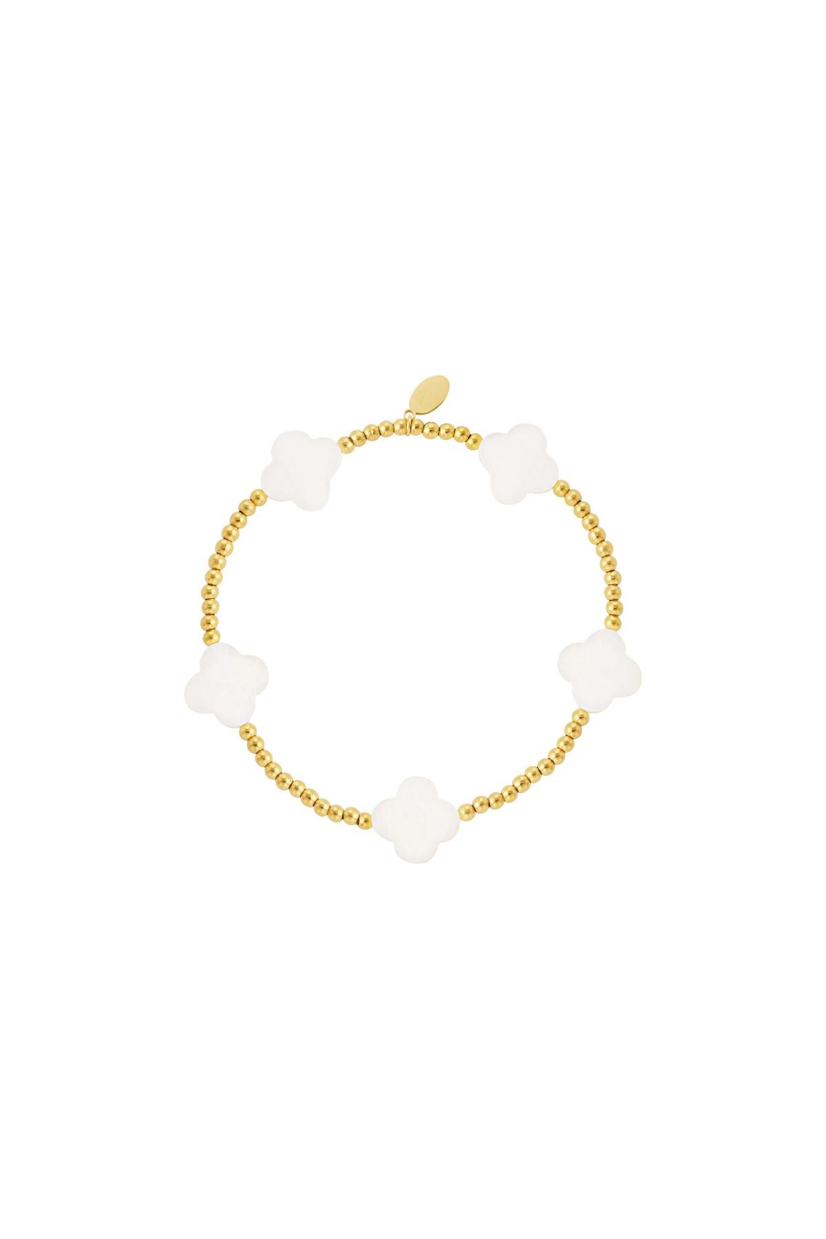 Bracelet sea shell clovers Gold Stainless Steel 