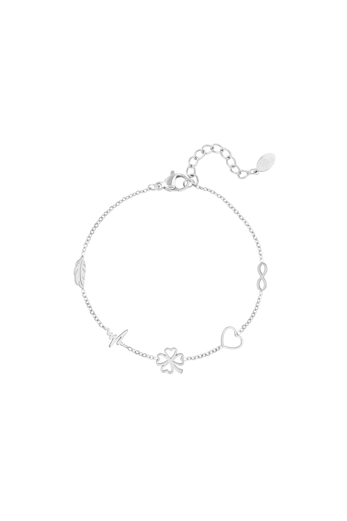 Minimalist bracelet with charms Silver Color Stainless Steel h5 