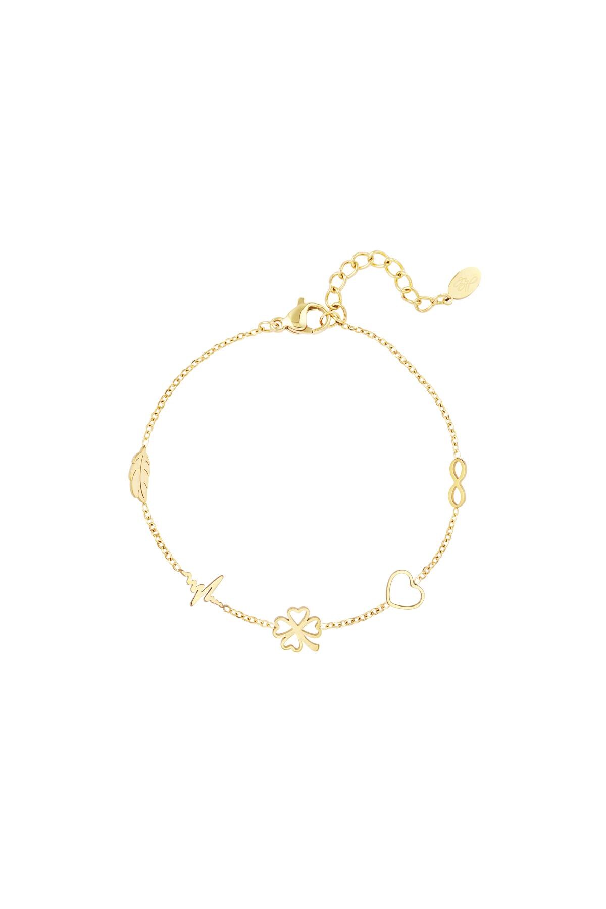 Minimalist bracelet with charms Gold Stainless Steel 