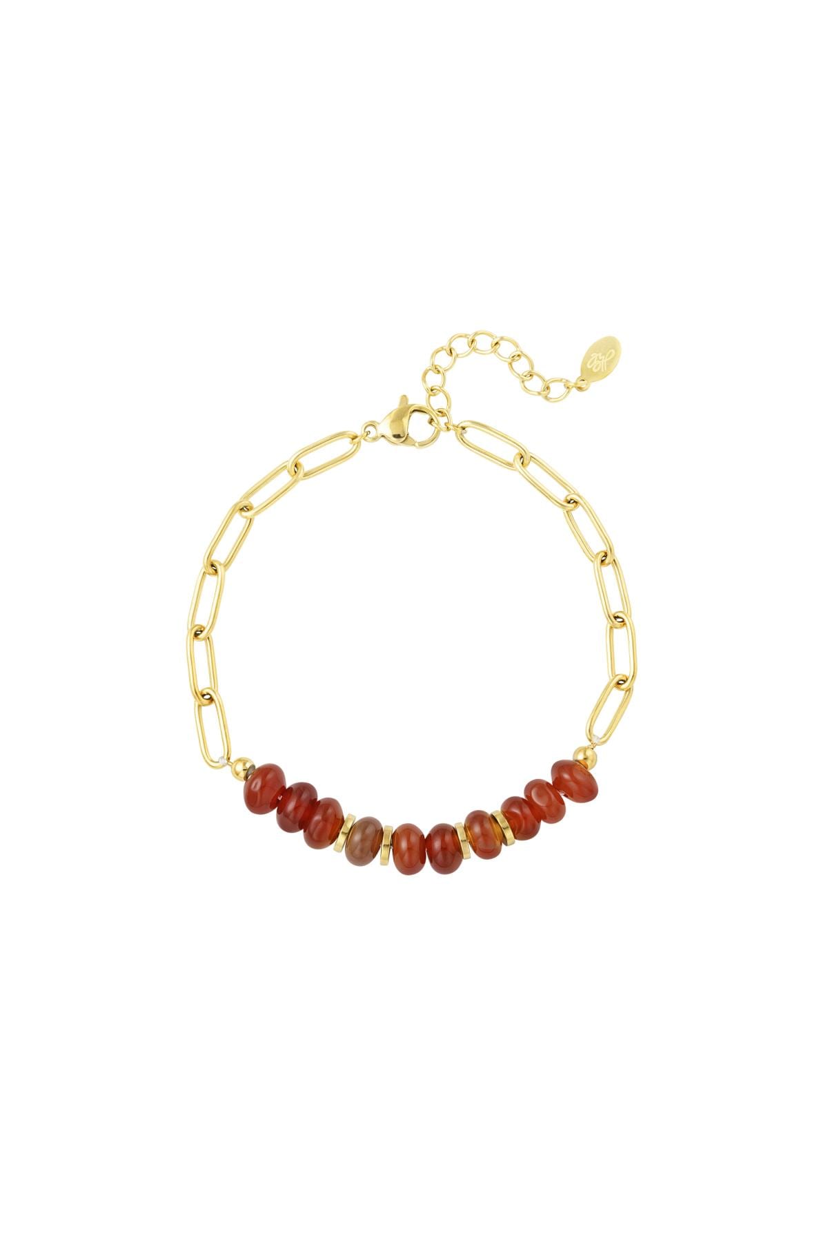 Gros bracelet avec des pierres Cognac Stone h5 