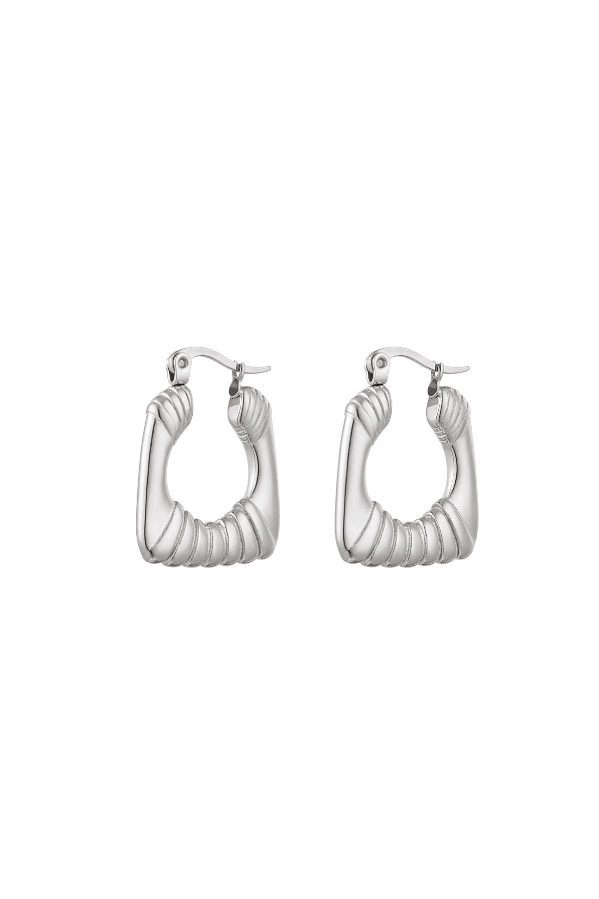 Patterned earrings Silver Stainless Steel h5 