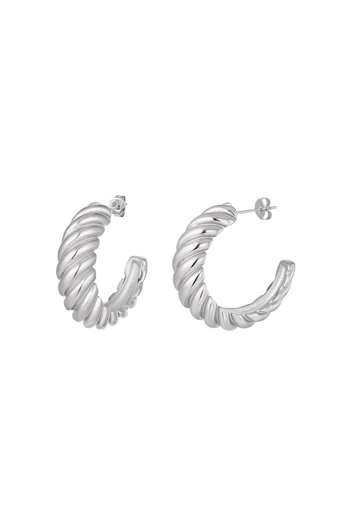 Earrings baguette Silver Stainless Steel h5 